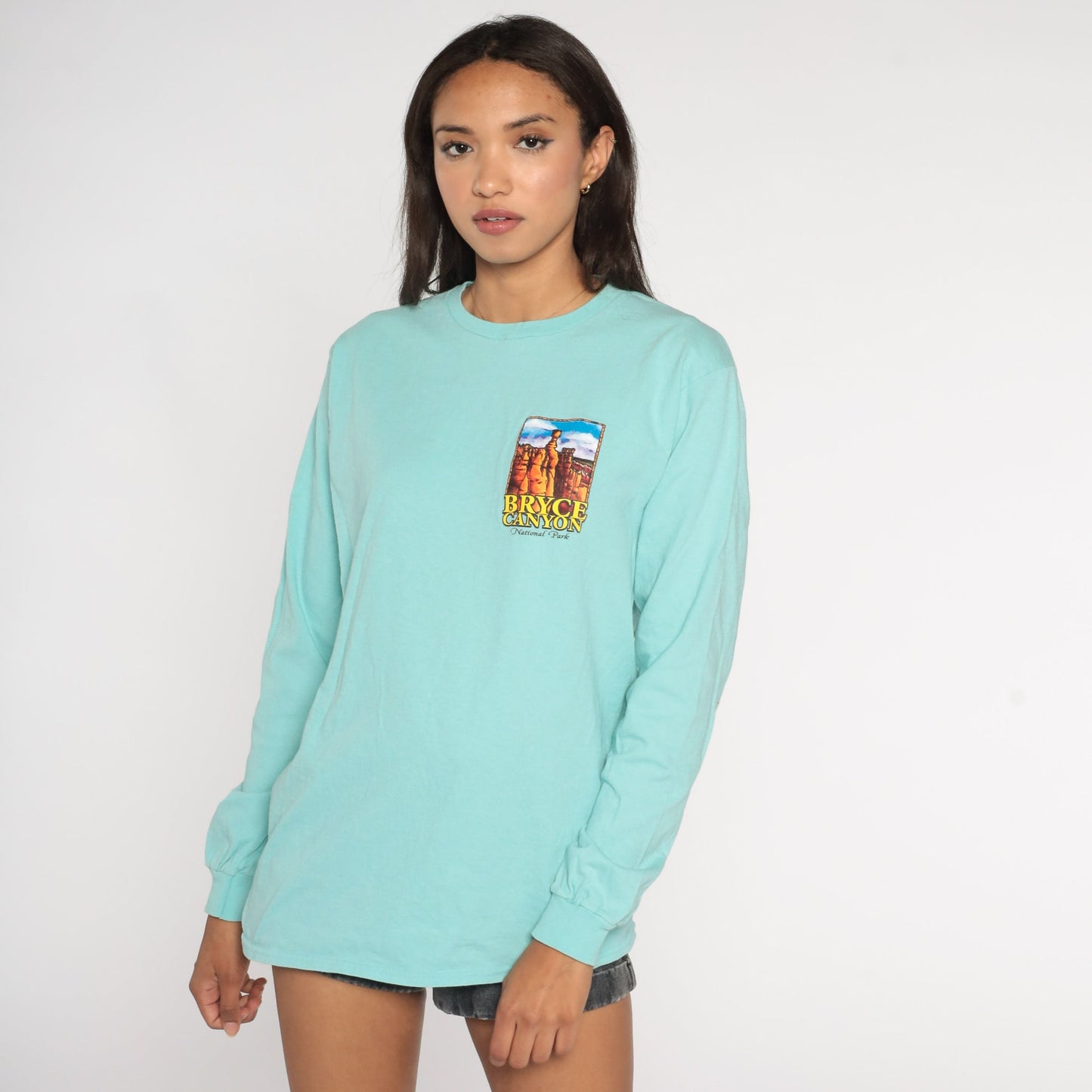 00s Bryce Canyon National Park Graphic Tee Mint Long Sleeve Medium