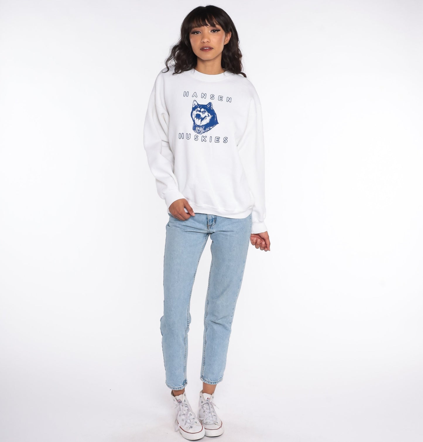 90s Hansen Huskies Anaheim California Elementary School Sweatshirt White Large L