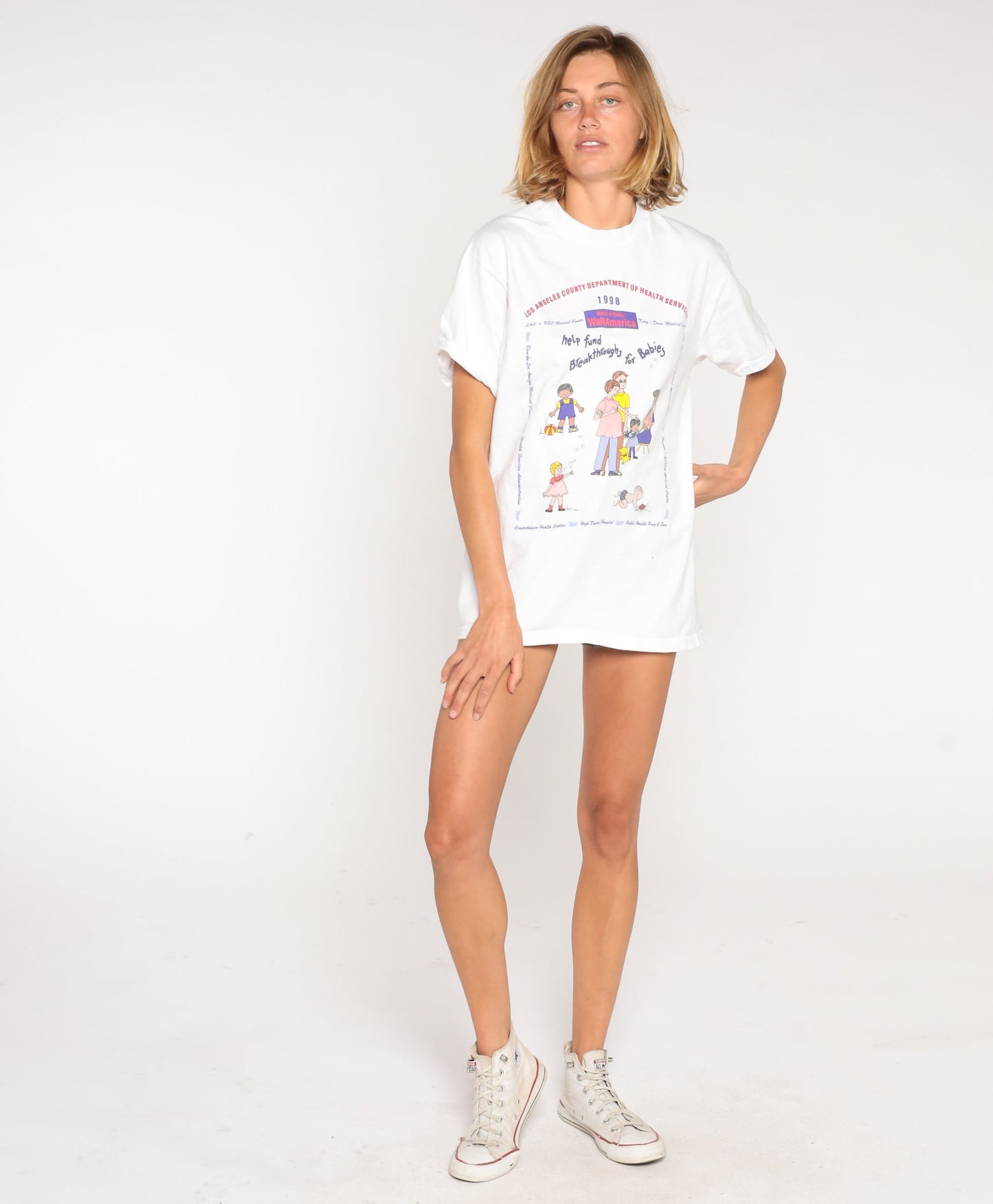 1998 WalkAmerica March of Dimes Los Angeles Graphic Tee Cotton Medium