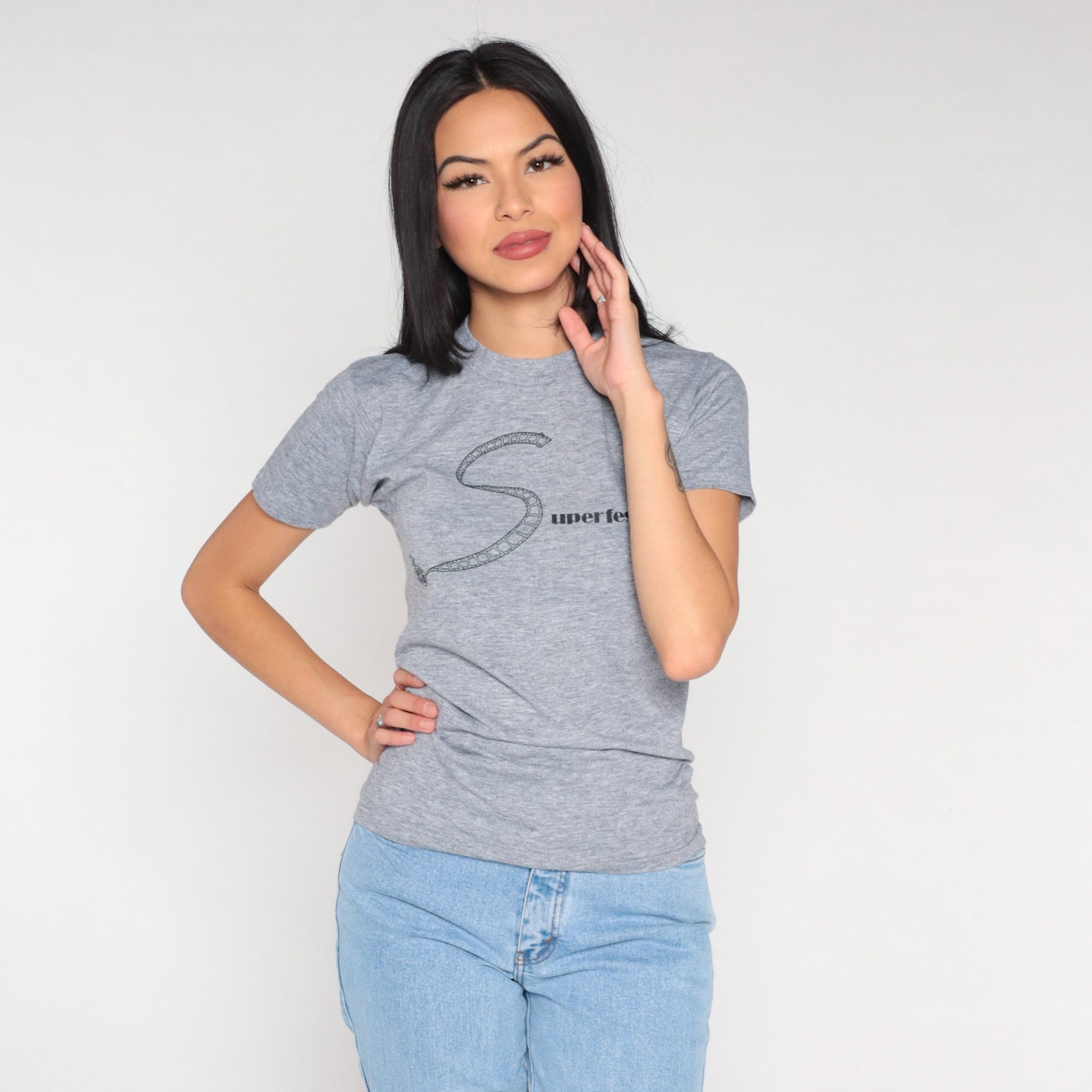 1985 Superfest Disability Film Festival Graphic T-Shirt Heather Grey Extra Small