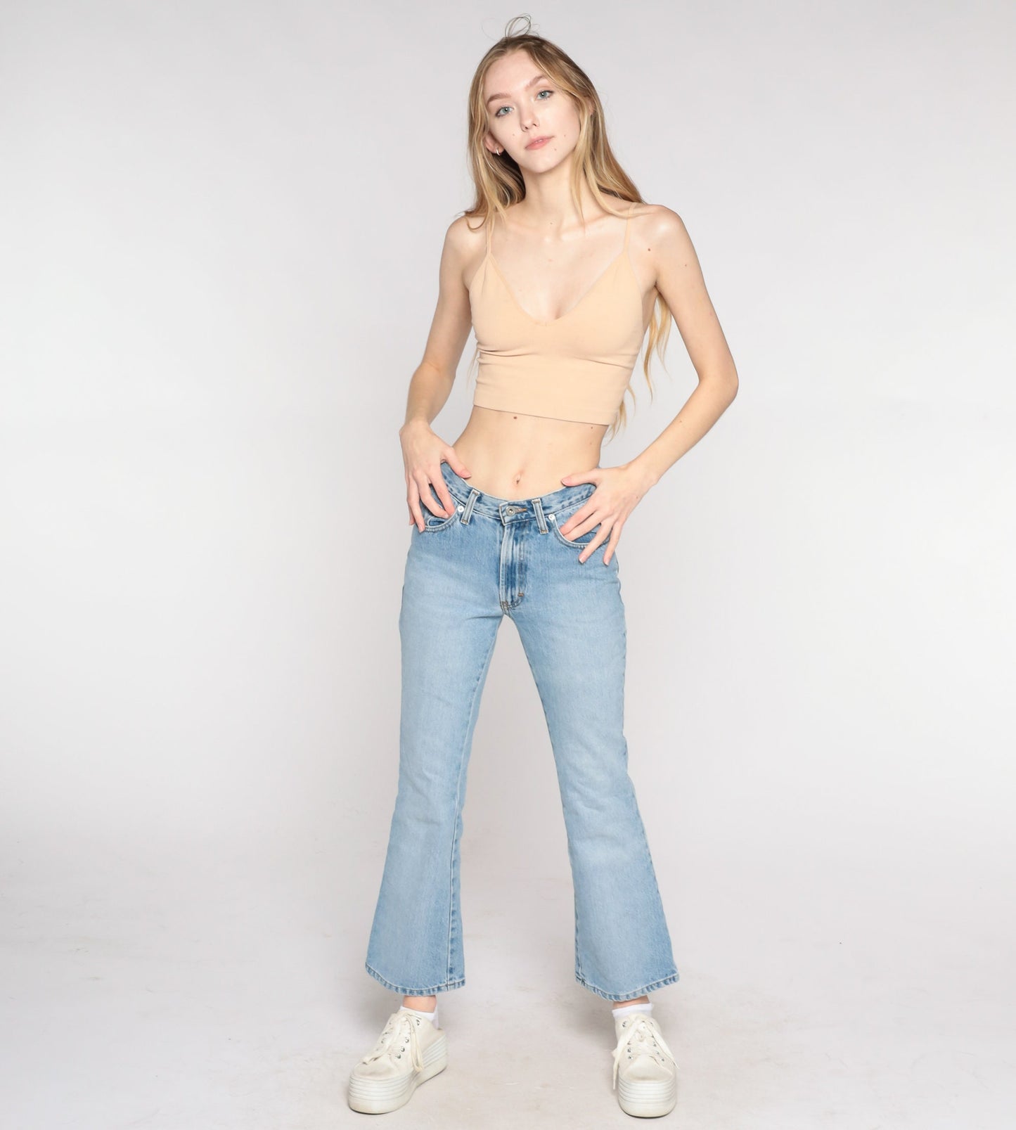 00s Express Bleus Low Rise Flare Jeans Light Wash Denim Petite XS