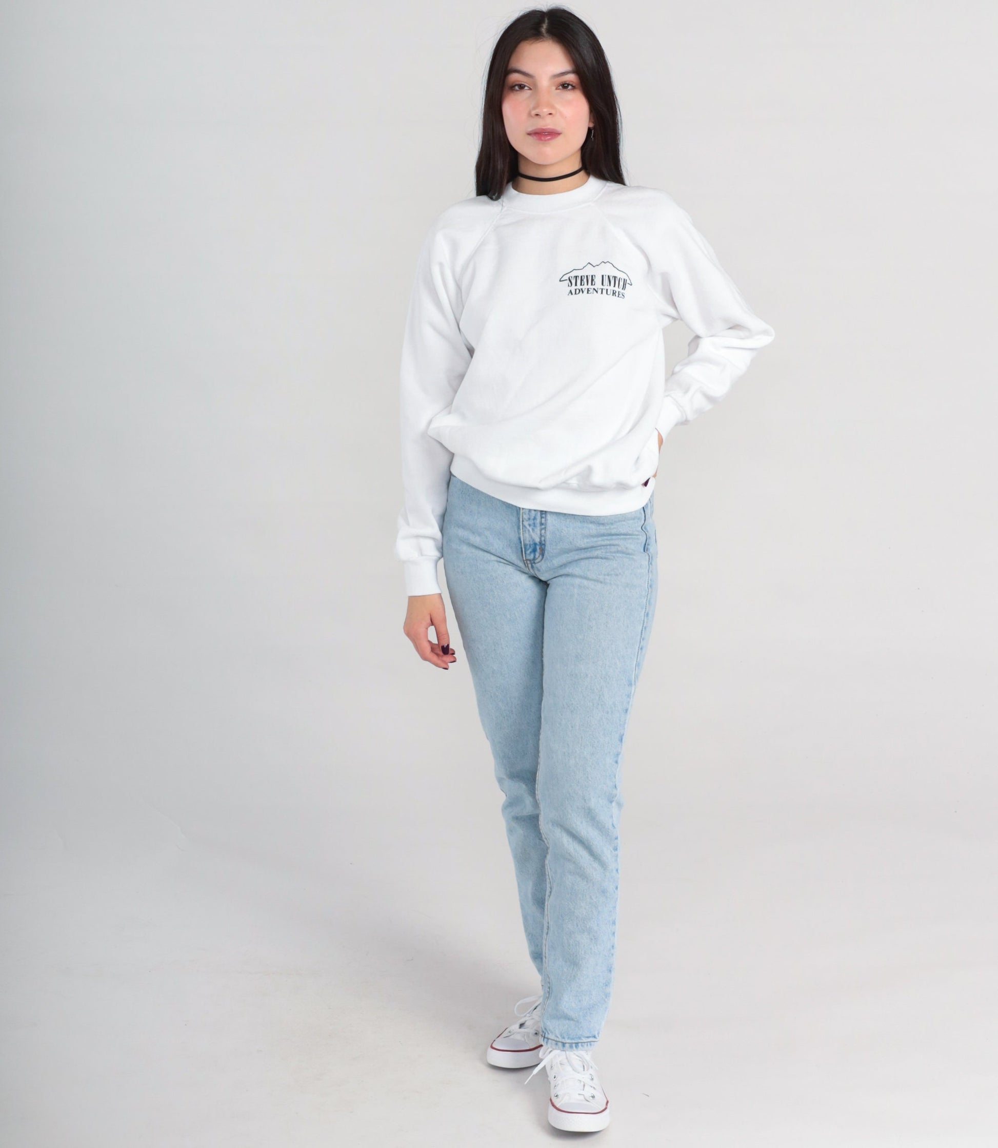 90s Steve Untch Adventures El Altar Ecuador Mountain Sweatshirt White Medium