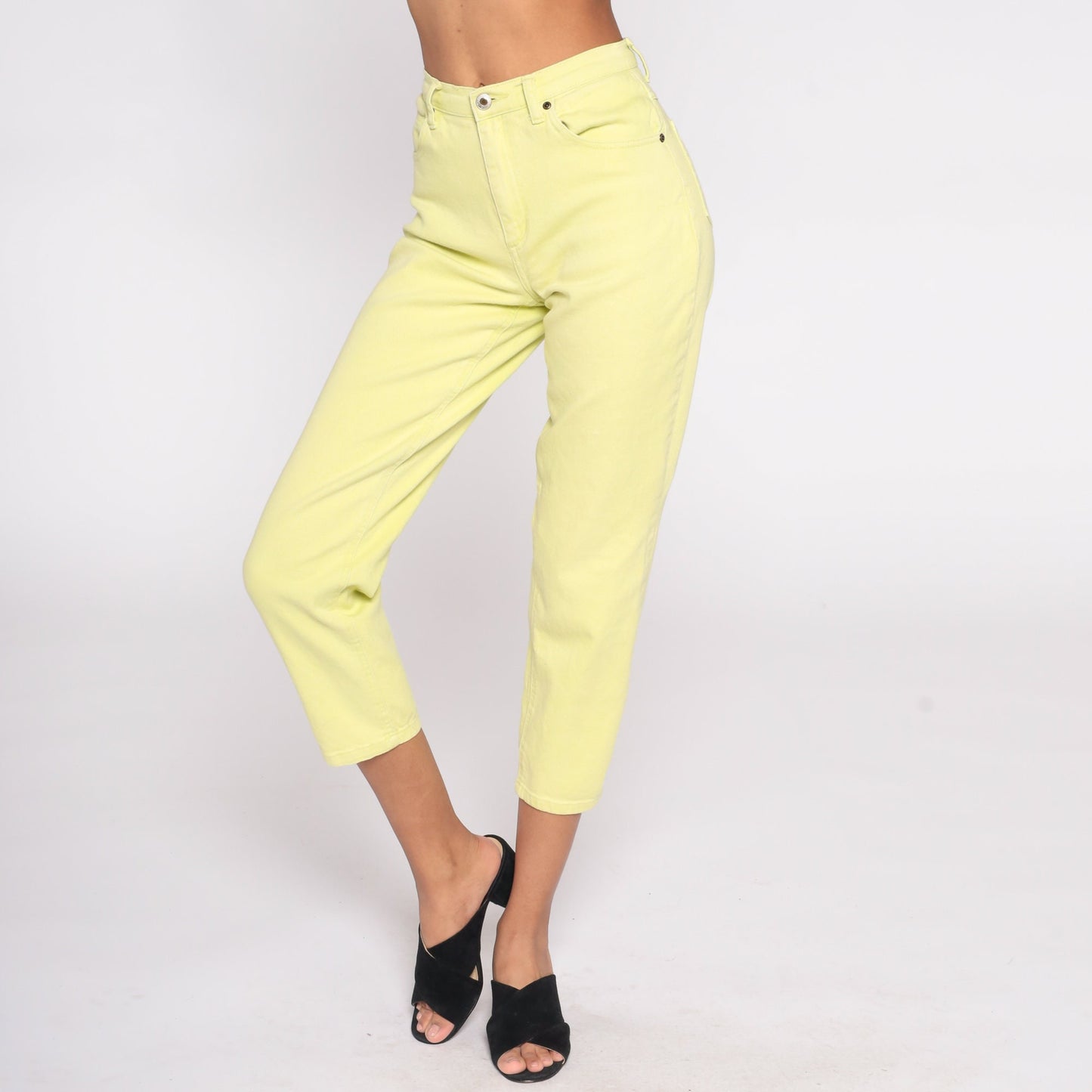 Y2K Coldwater Creek Lime Green High-Rise Skinny Jeans Petite 4