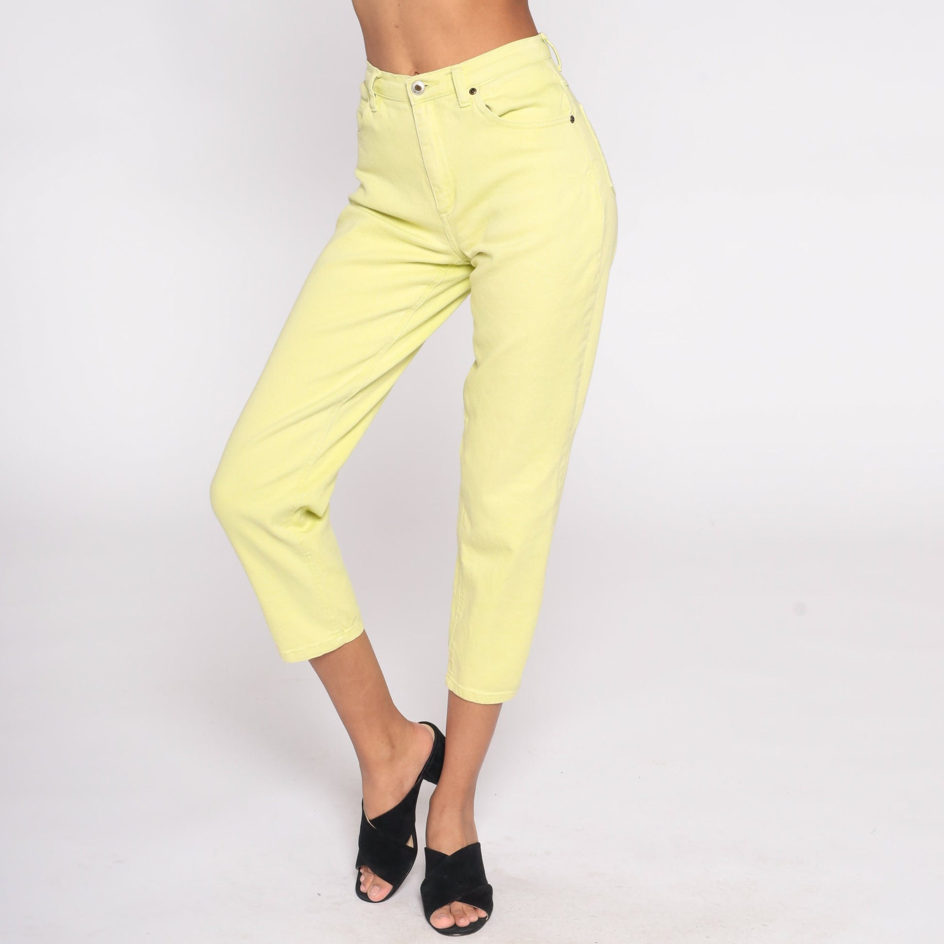 Y2K Coldwater Creek Lime Green High-Rise Skinny Jeans Petite 4