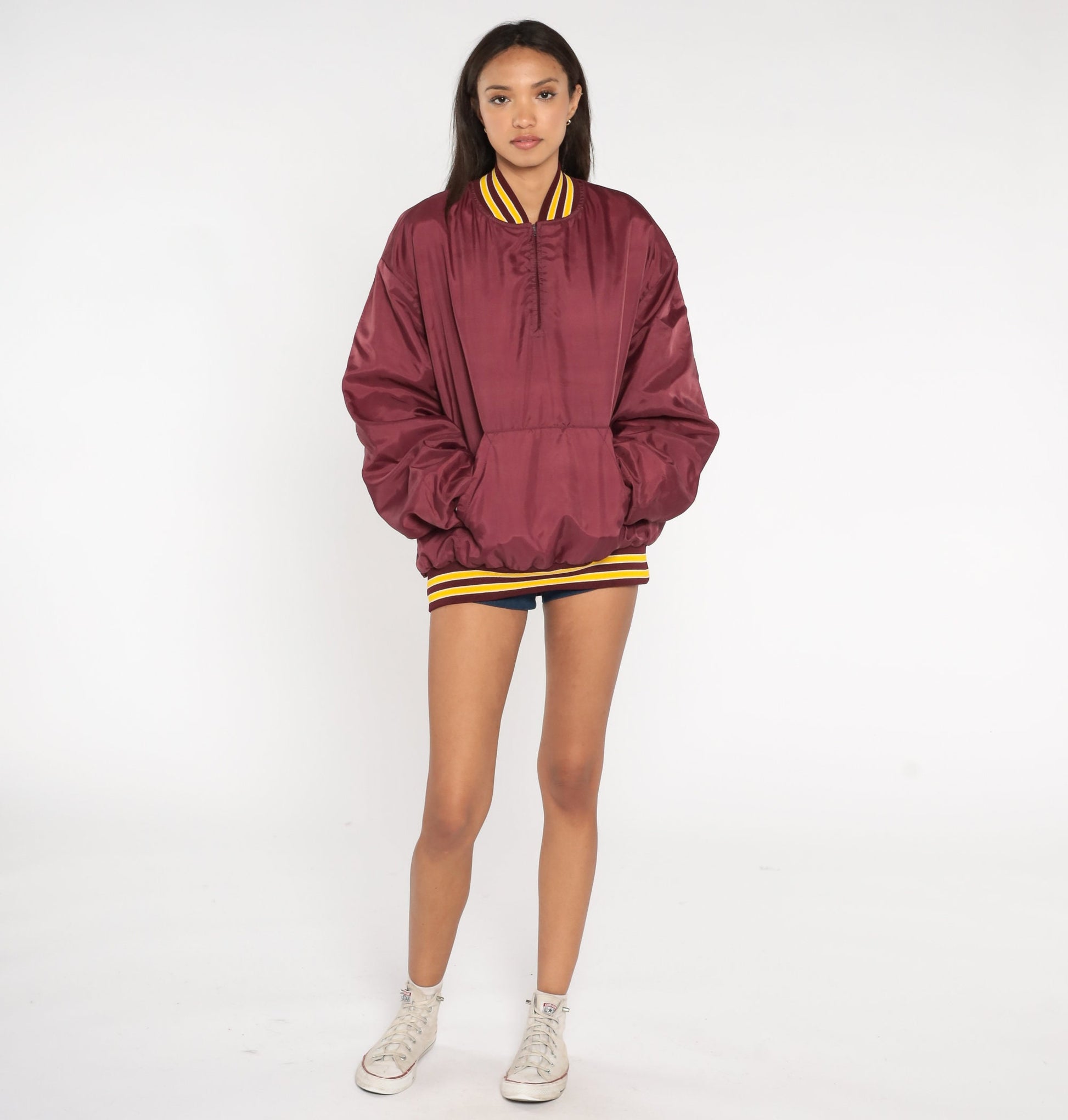 80s Special Olympics Minnesota Forest Ranger Bomber Jacket Burgundy XXL