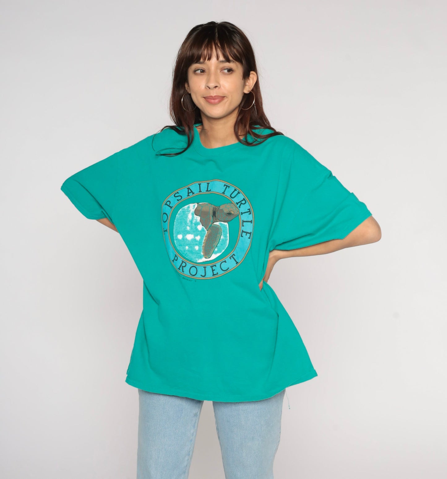 1990s Topsail Turtle Project Marine Conservation T-Shirt Teal XXL