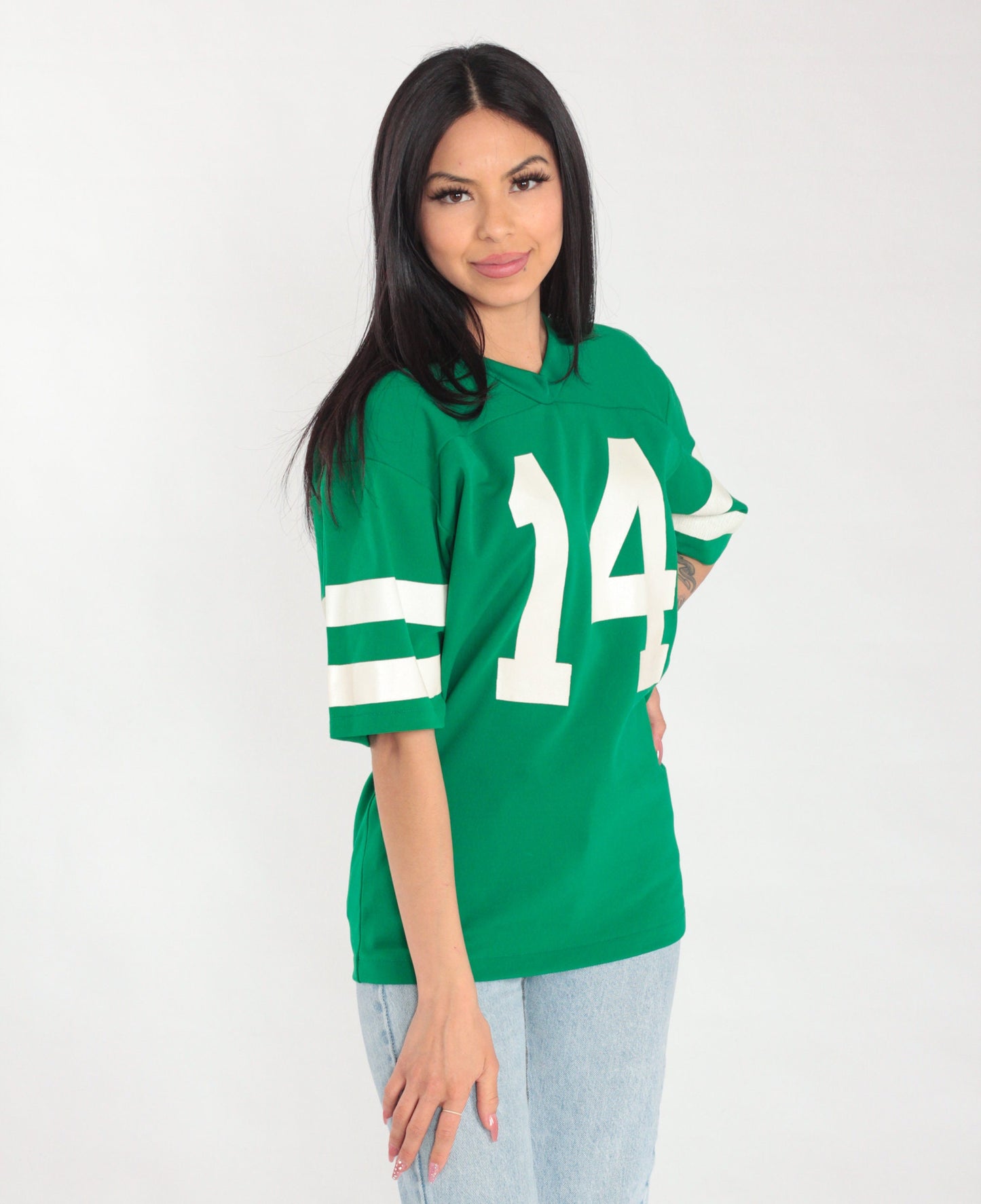 80s Rawlings Football Shirt Number 14 Green NFL Graphic Tee Small