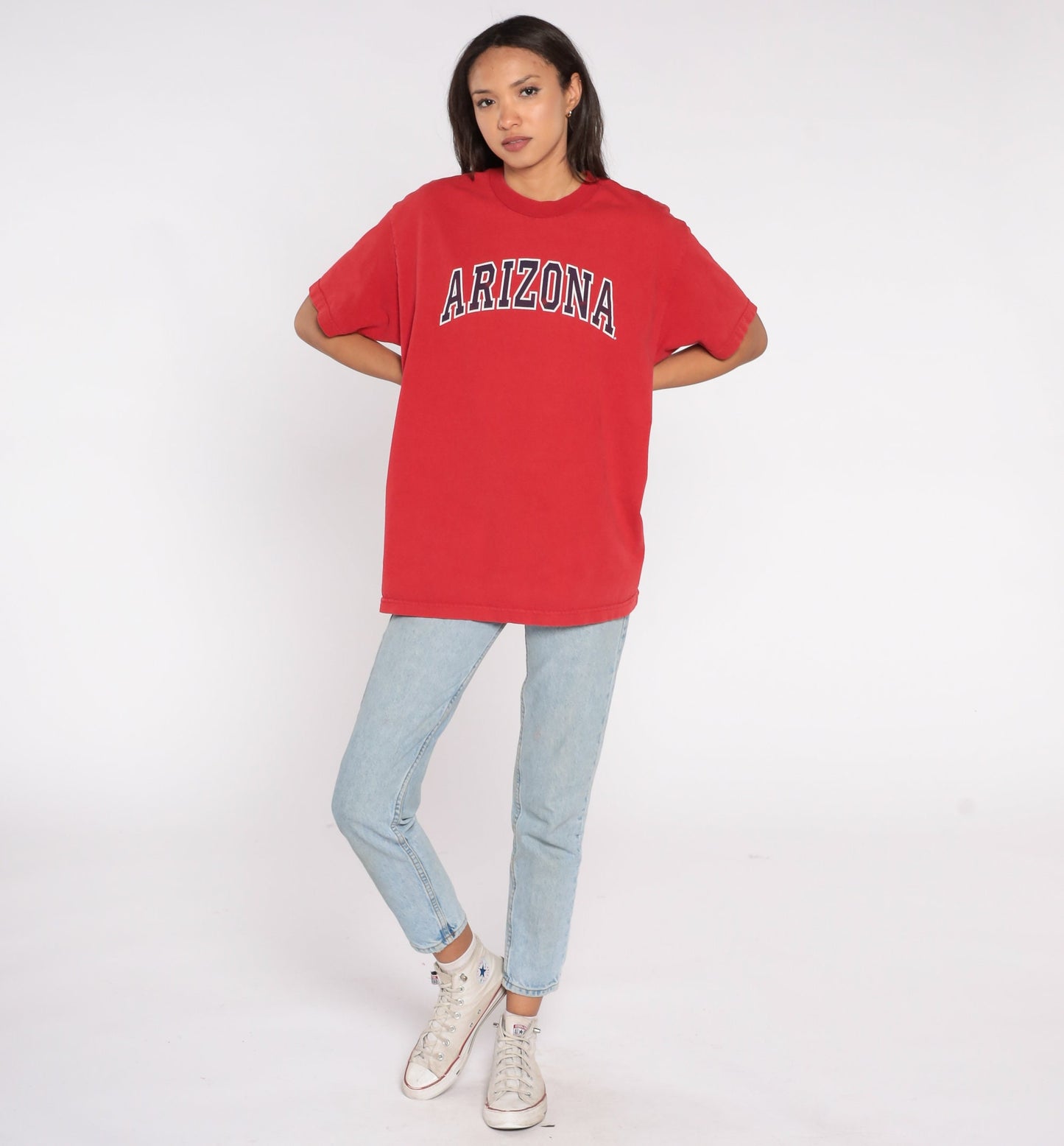 00s University of Arizona Graphic T-Shirt Red Cotton Tee Large