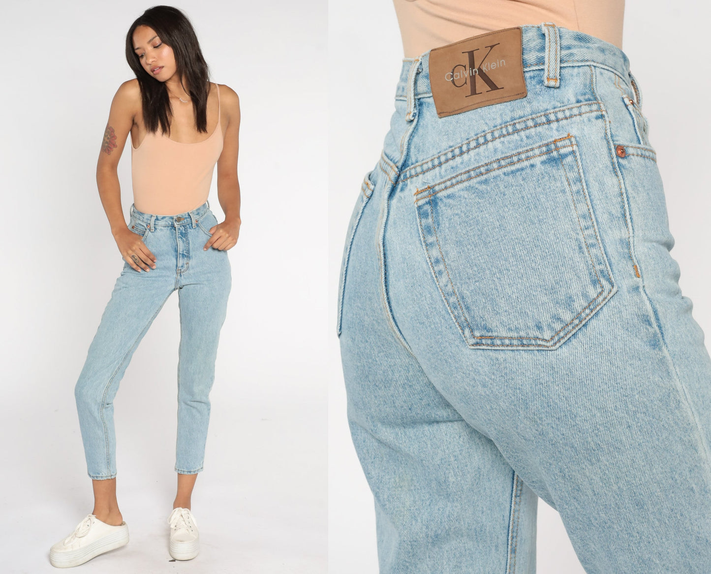 90s Calvin Klein High-Waisted Skinny Jeans Blue Denim Size 2