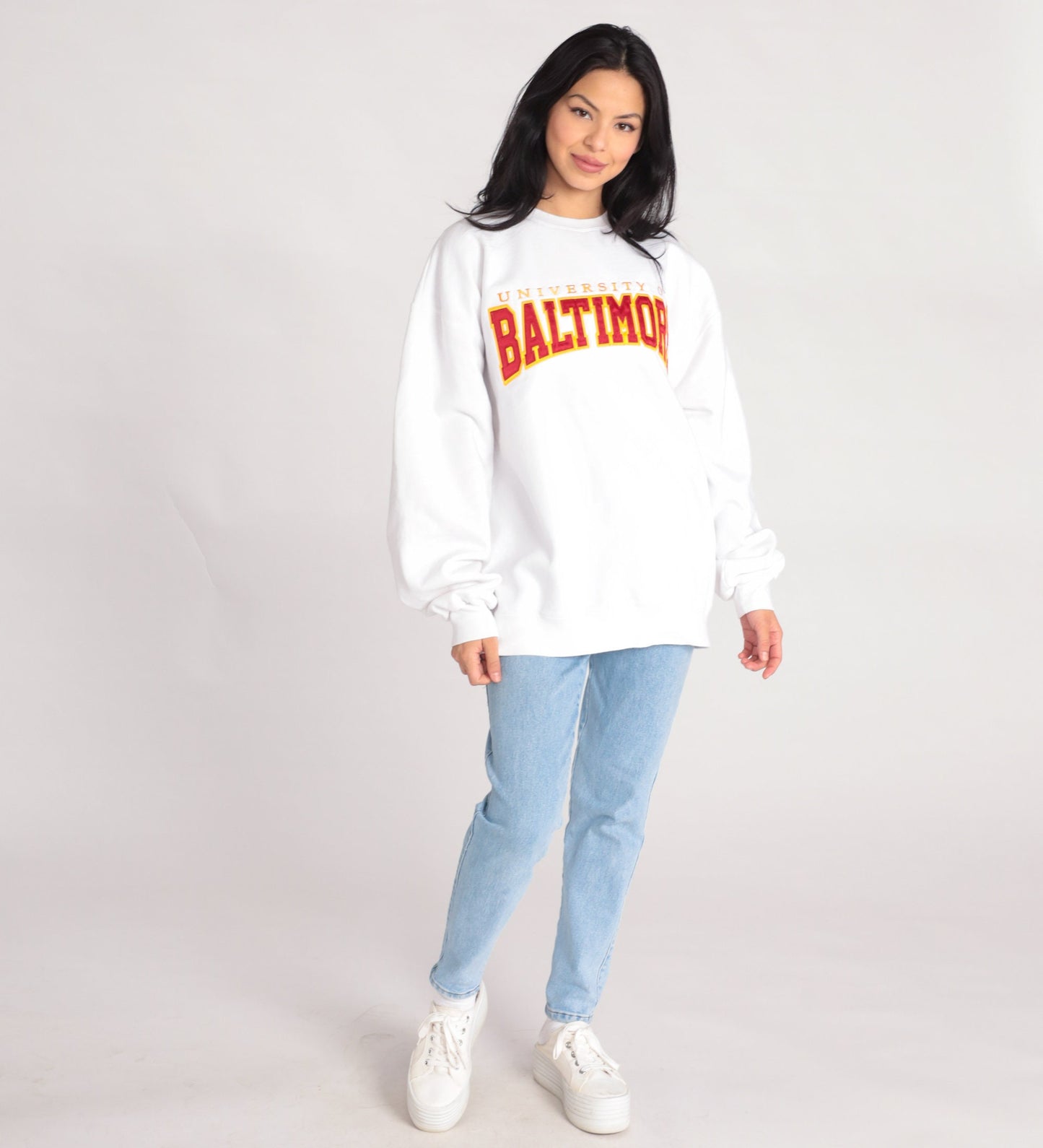 00s Champion University of Baltimore Sweatshirt White Graphic Crewneck Extra Large XXL