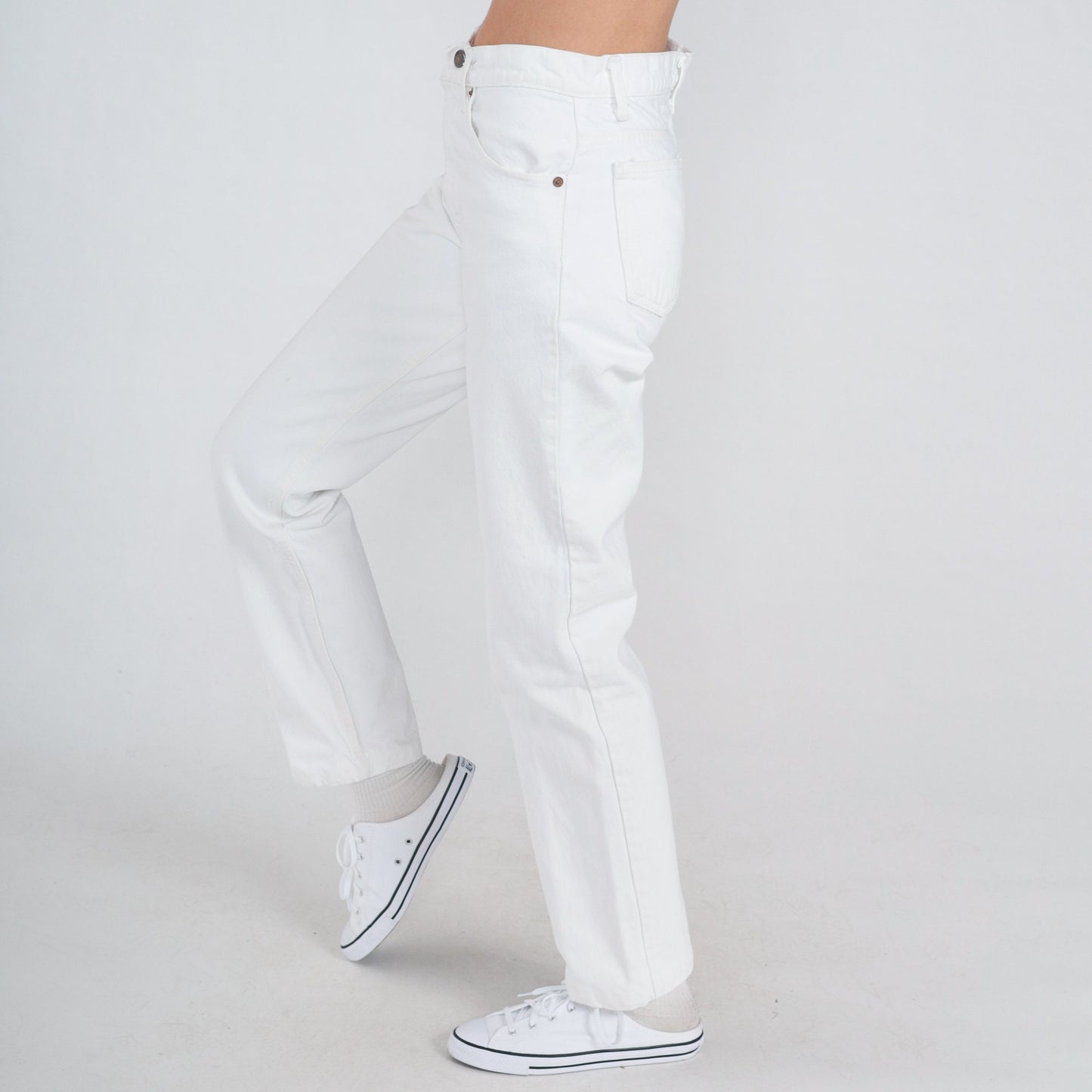 80s Levi's Orange Tab High-Rise Straight Jeans White Denim Extra Small