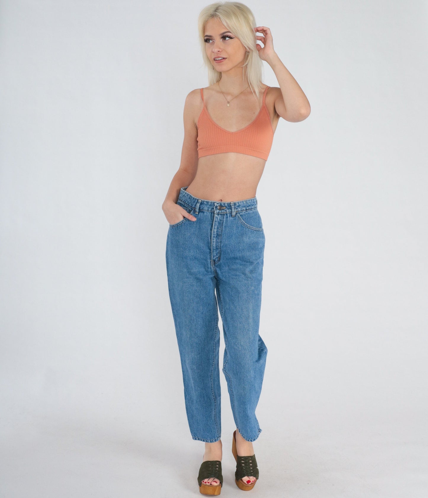 90s New York Jean Co High Waisted Straight Leg Jeans Blue Denim Small