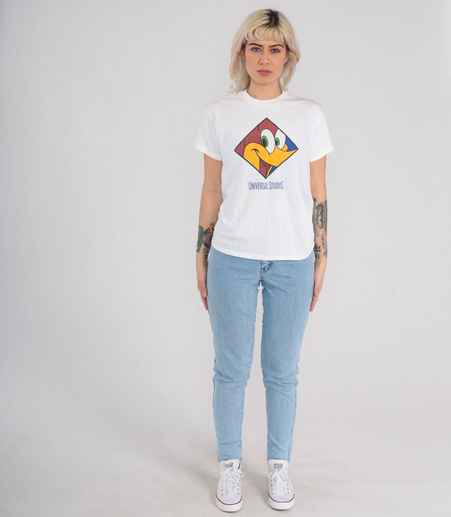 90s Woody Woodpecker Universal Studios Graphic T-Shirt White Extra Small XS