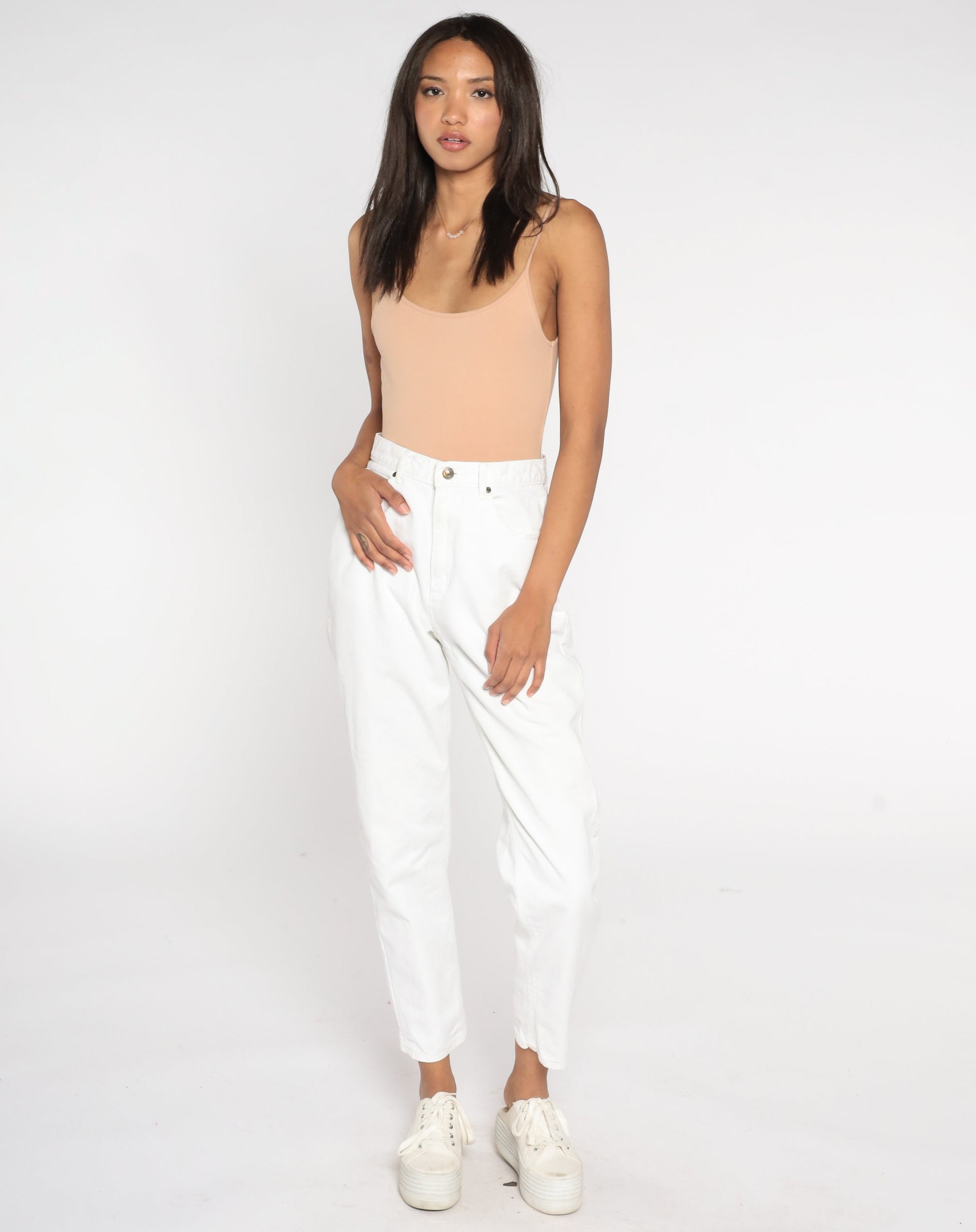 90s Liz Claiborne White Tapered Mom Jeans High Rise Denim Small