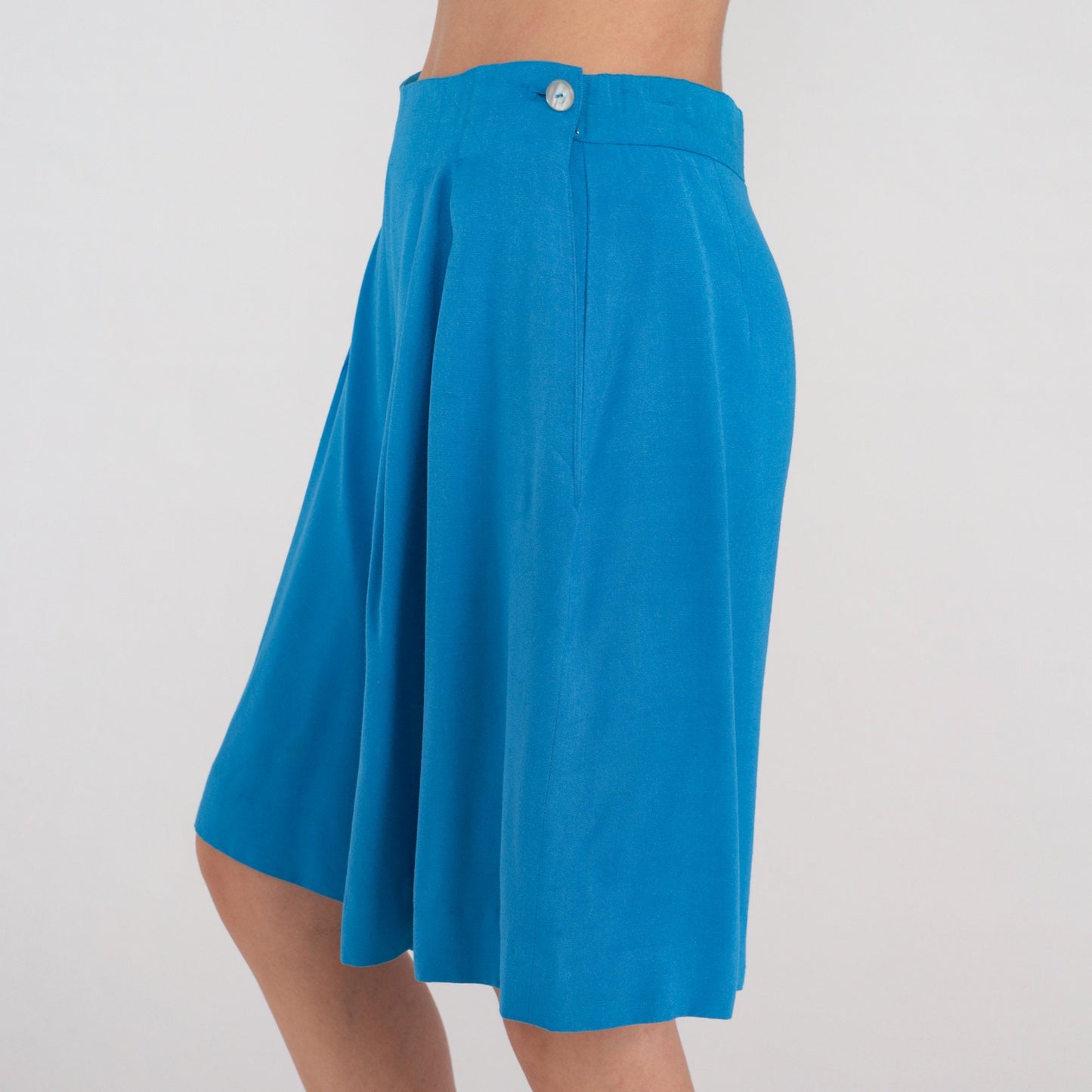 90s Liz Claiborne Blue Wide Leg High Waisted Shorts Medium