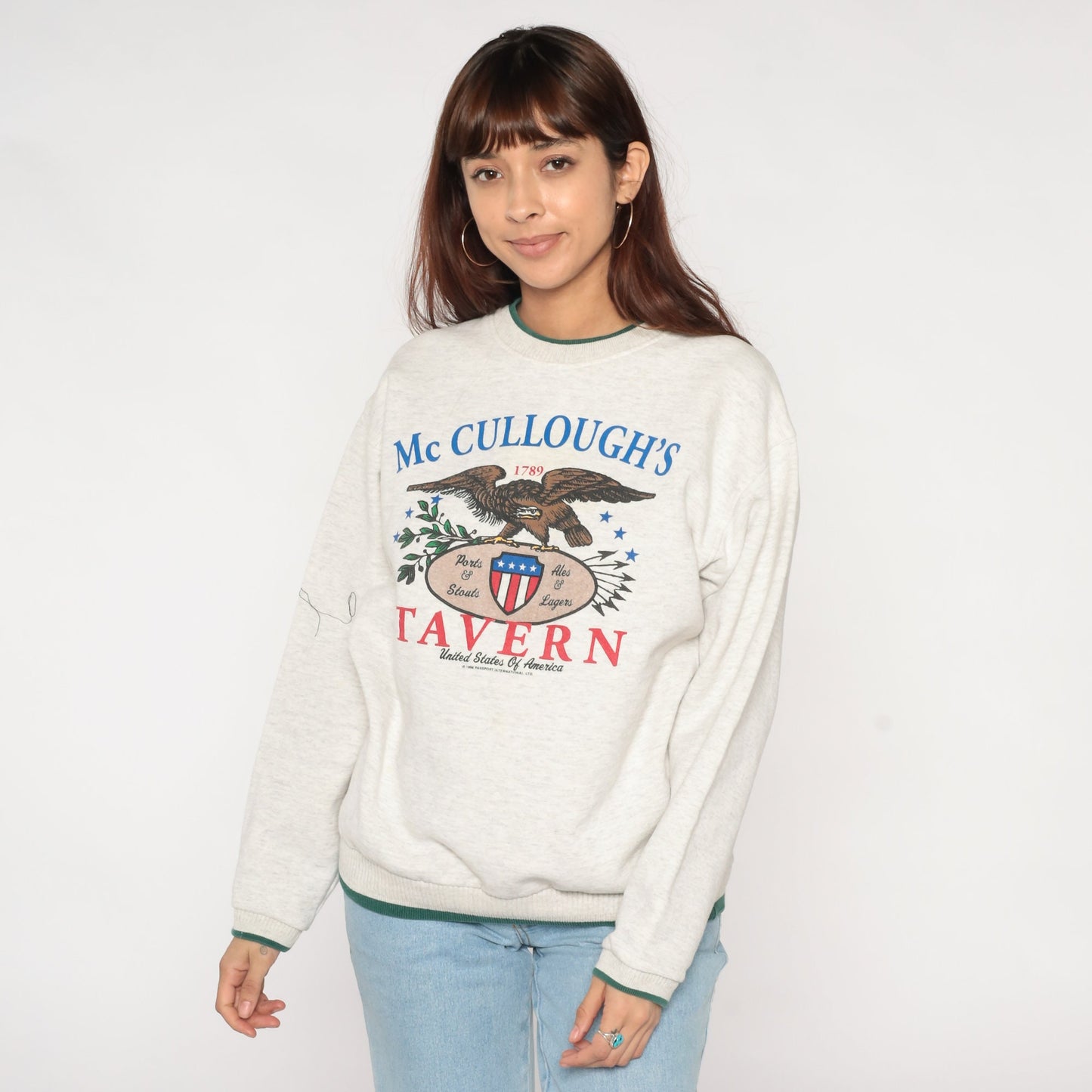 90s McCullough's Tavern Greencastle Pennsylvania Sweatshirt Heather Grey Large