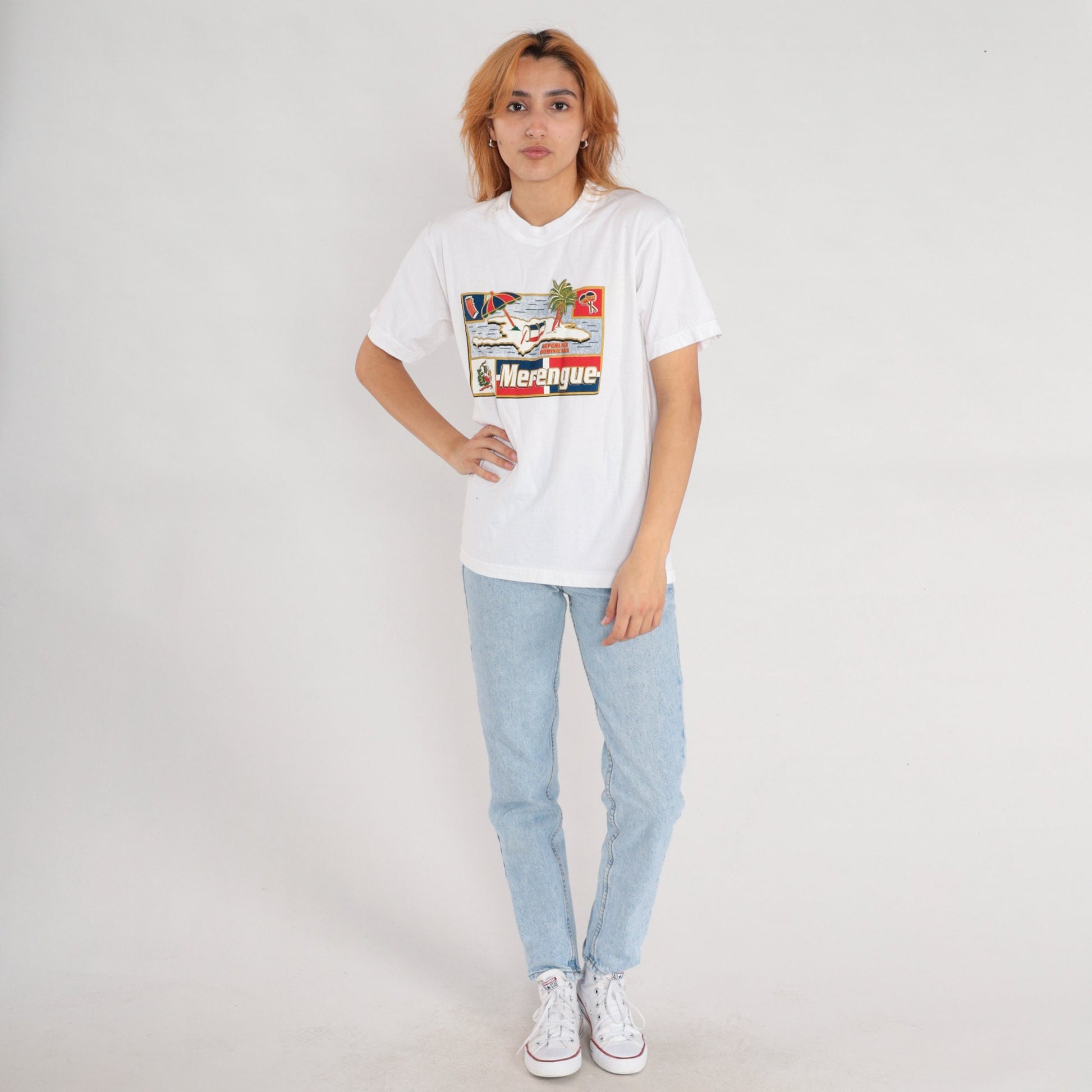 00s Dominican Republic Merengue Music Graphic T-Shirt Cotton Medium