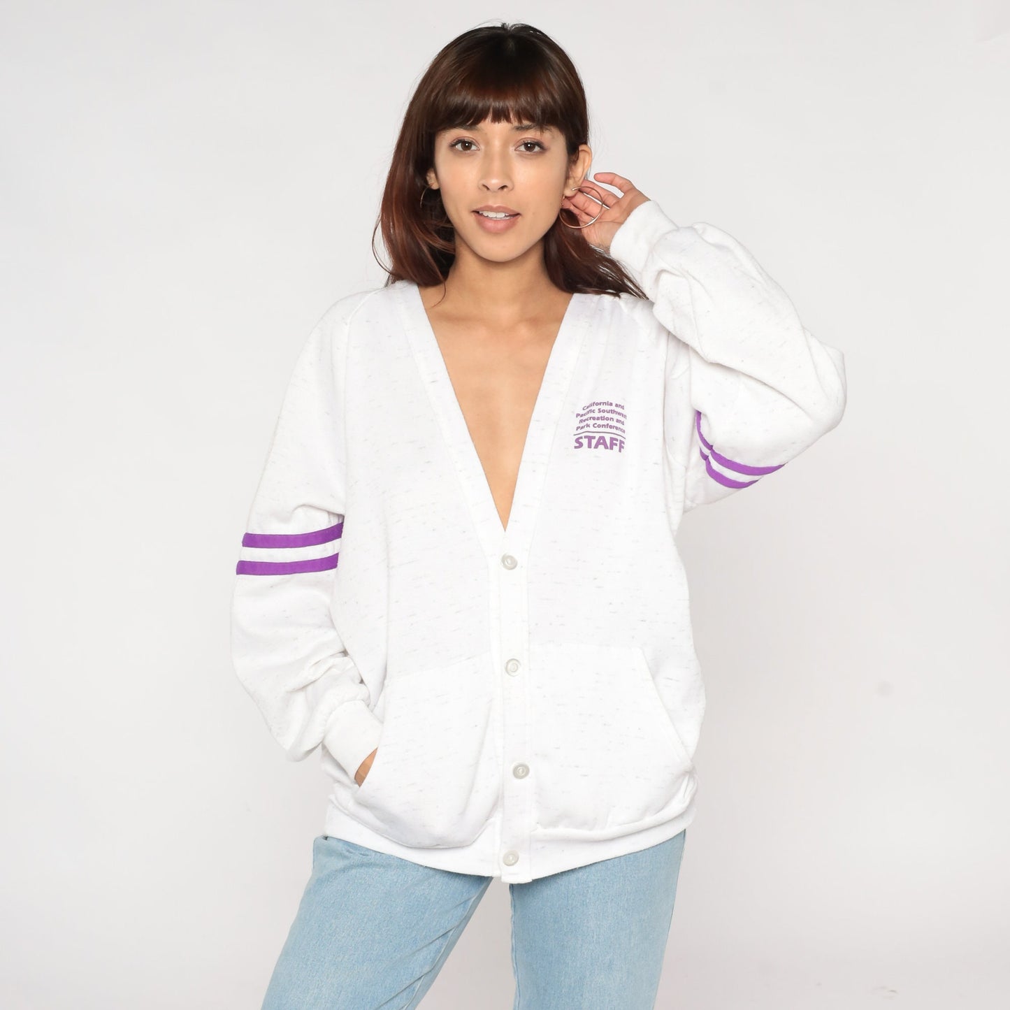 90s California Pacific Southwest Recreation Park Conference Cardigan White XXL