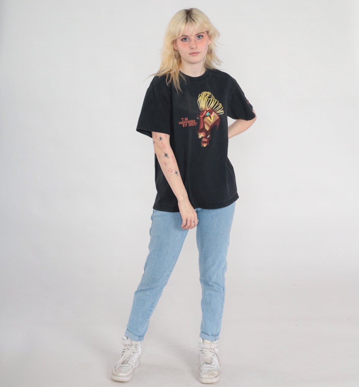 Y2K Lion King Broadway Musical Disney T-Shirt Scar Graphic Black Medium