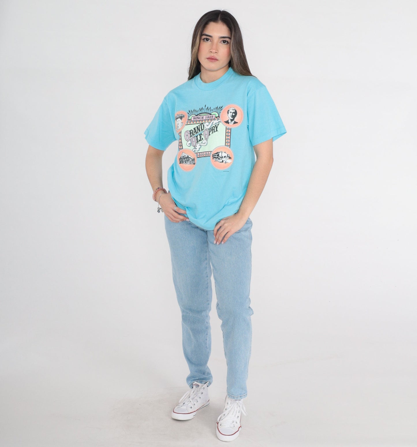 90s Grand Ole Opry Nashville Concert Graphic Tee Blue Single Stitch Medium