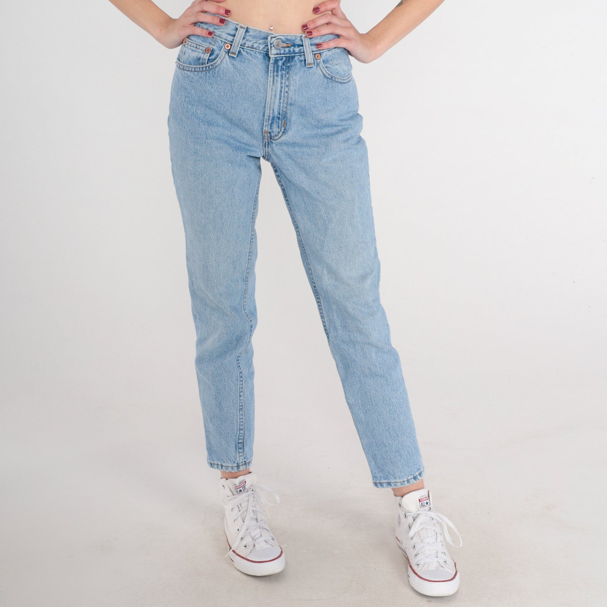 90s Gap Tapered Mom Jeans Light Wash Blue Denim Mid Rise Extra Small