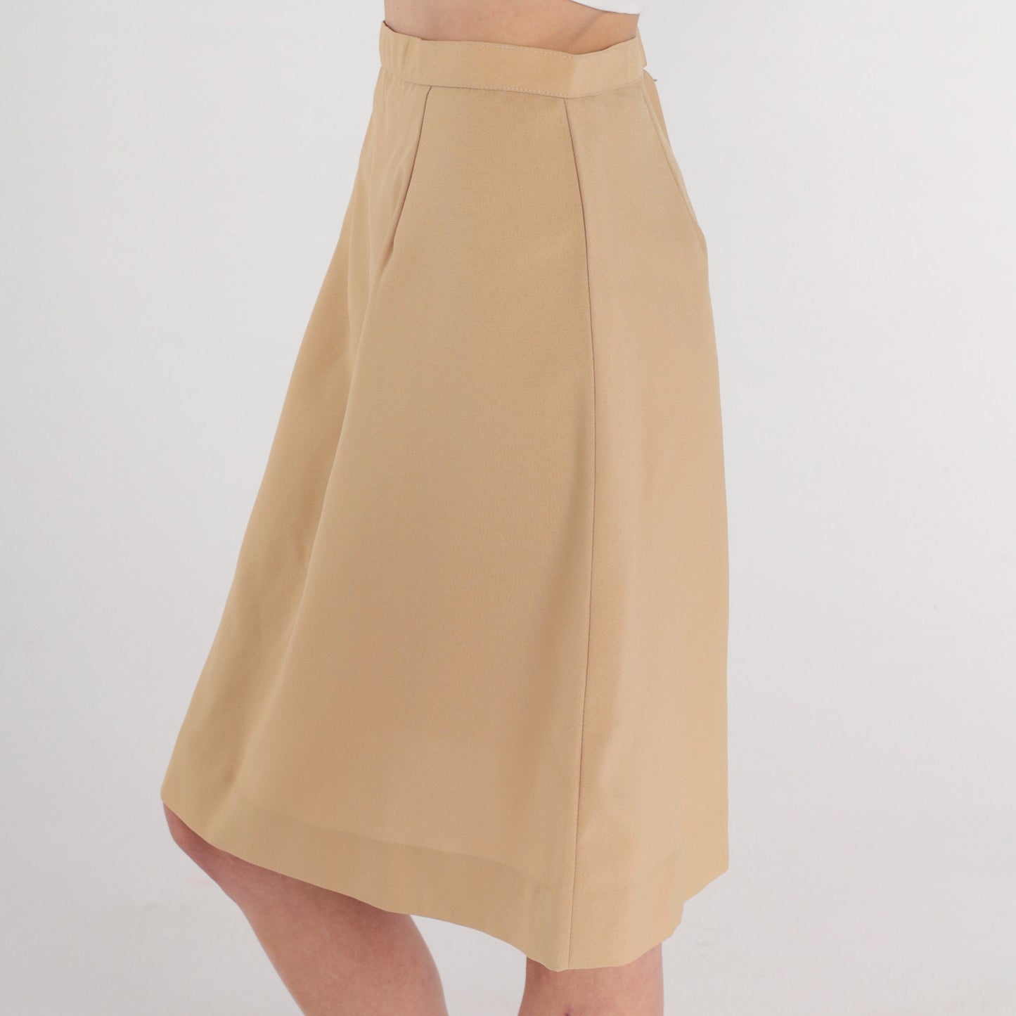 90s Tan A-Line Mini Skirt High Waisted Extra Small XS