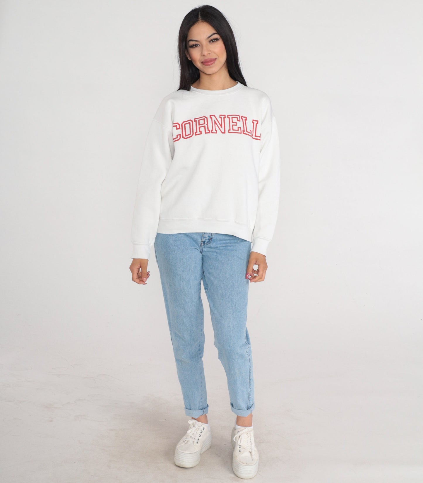 90s Cornell University Sweatshirt White Logo Crewneck Jansport Large