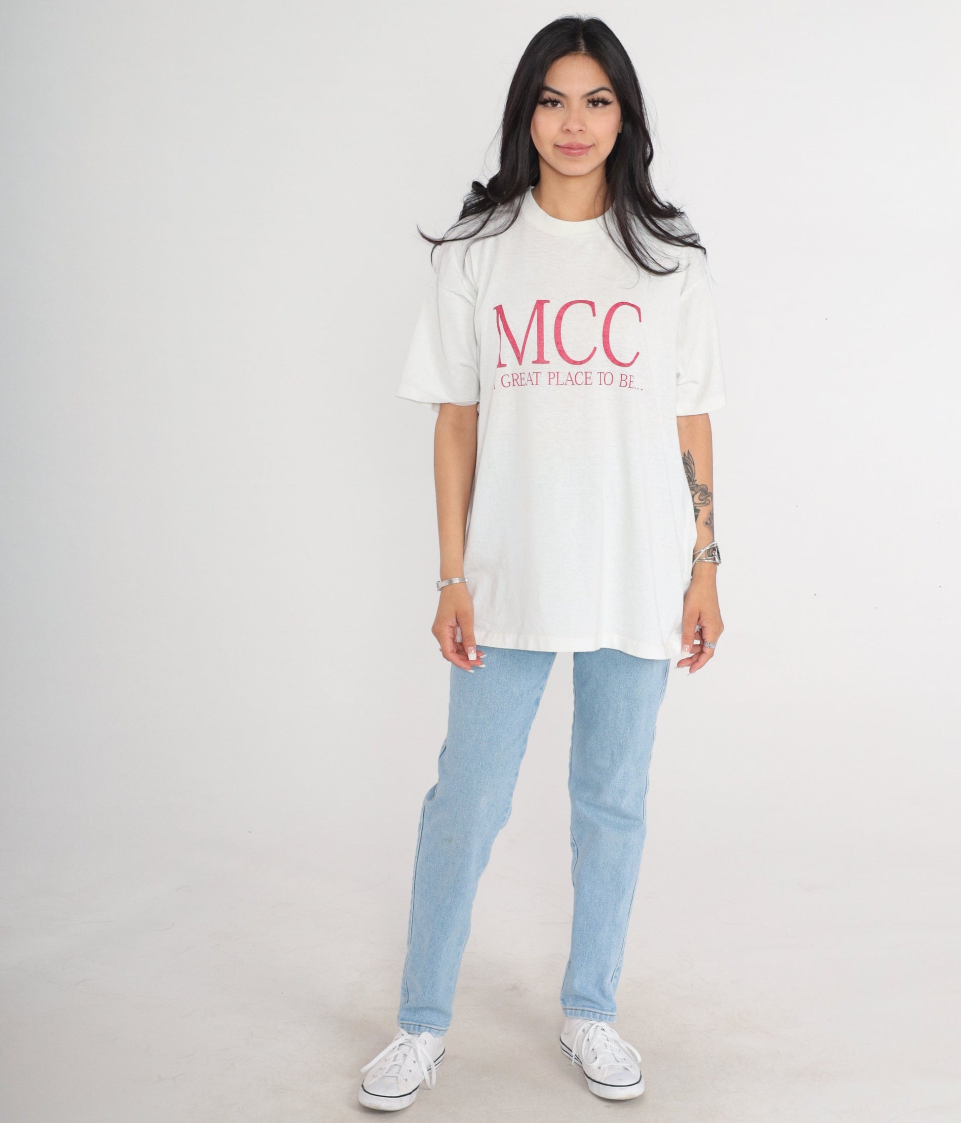 90s MCC A Great Place To Be Graphic T-Shirt White Single Stitch Extra Large