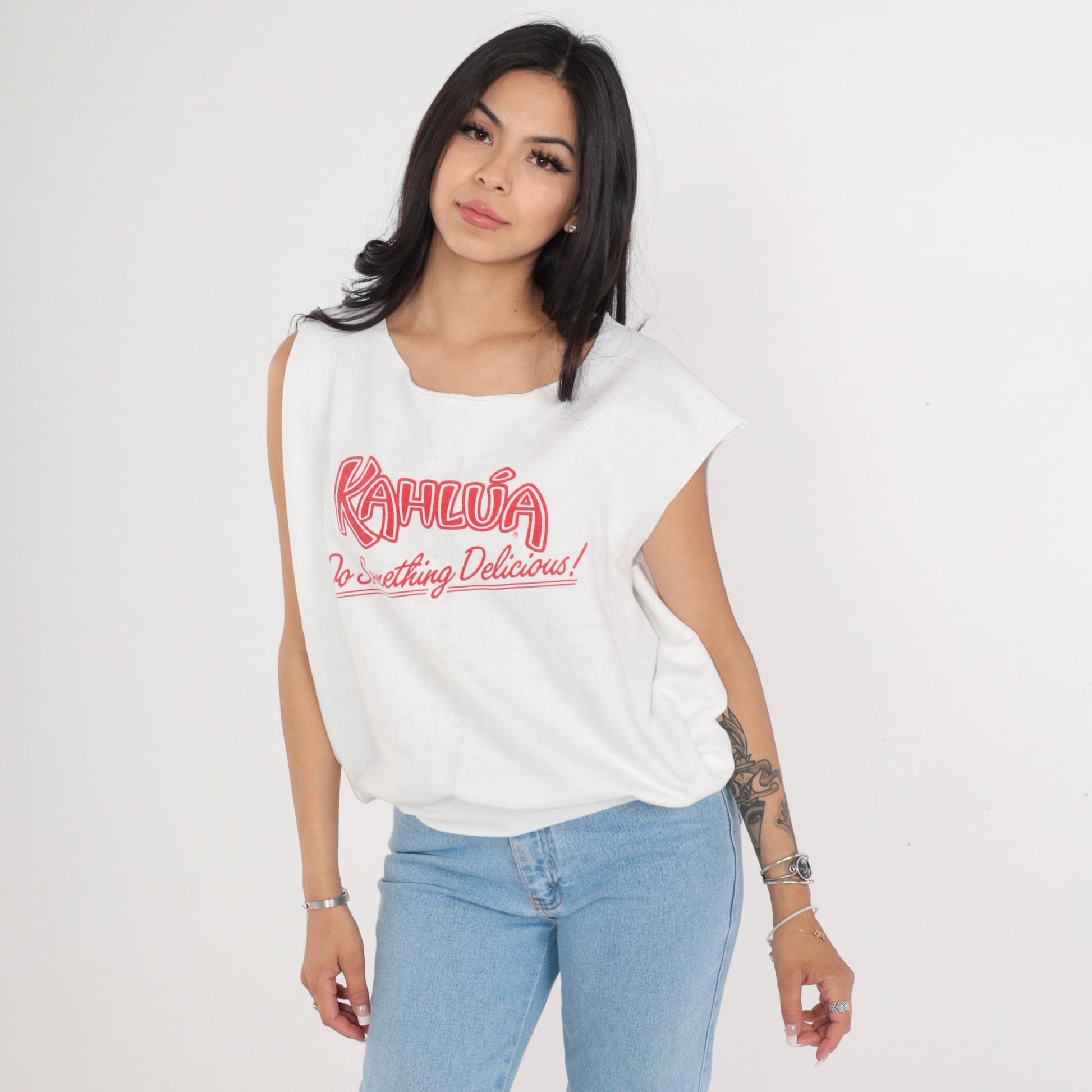 90s Kahlua Graphic Sweatshirt White Crewneck Alcohol Tee Extra Large XL