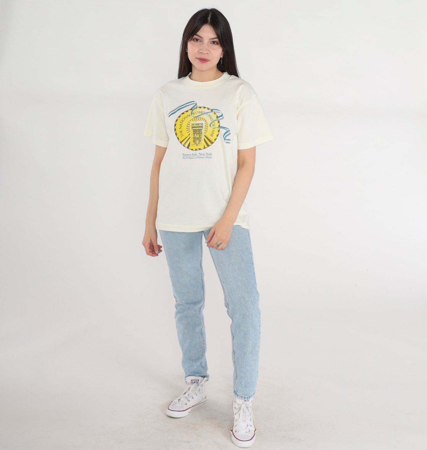 90s National Women's Hall of Fame Graphic Tee White Single Stitch Medium M