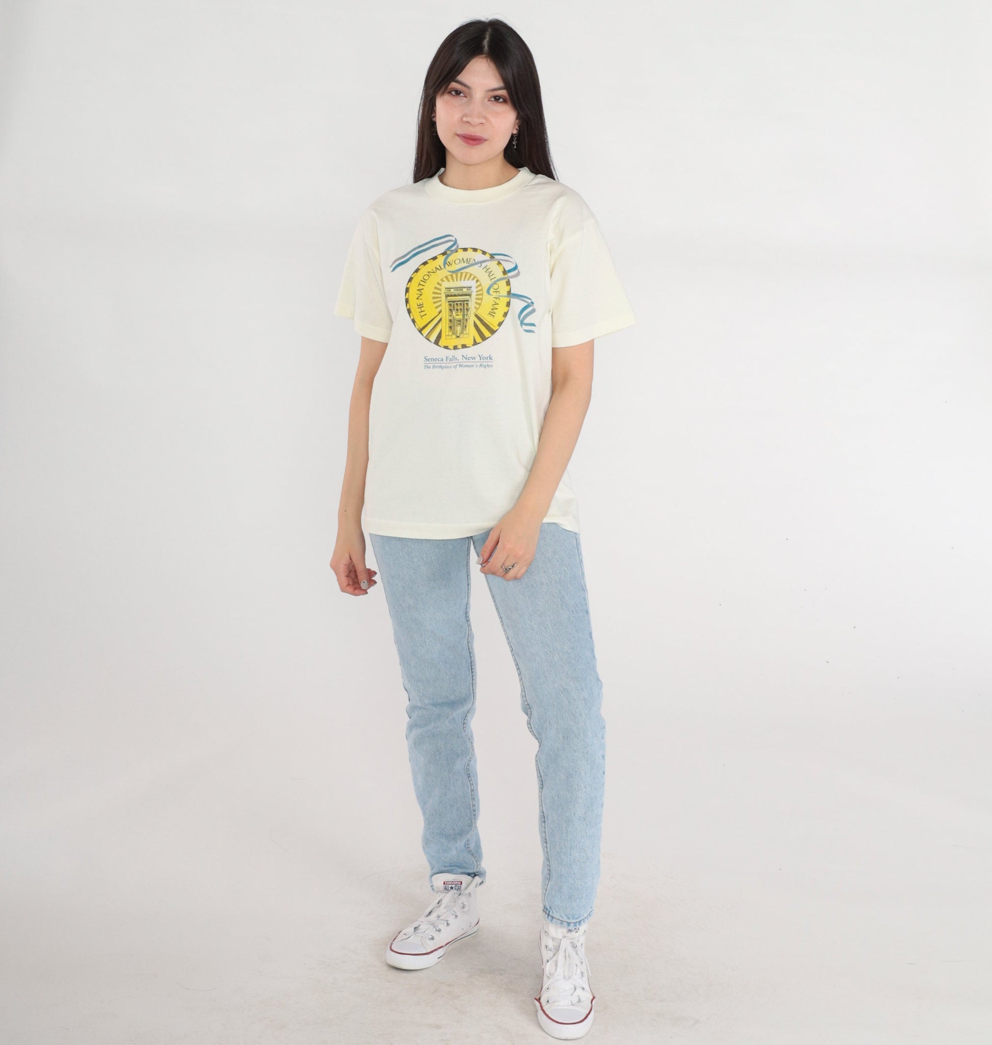 90s National Women's Hall of Fame Graphic Tee White Single Stitch Medium M