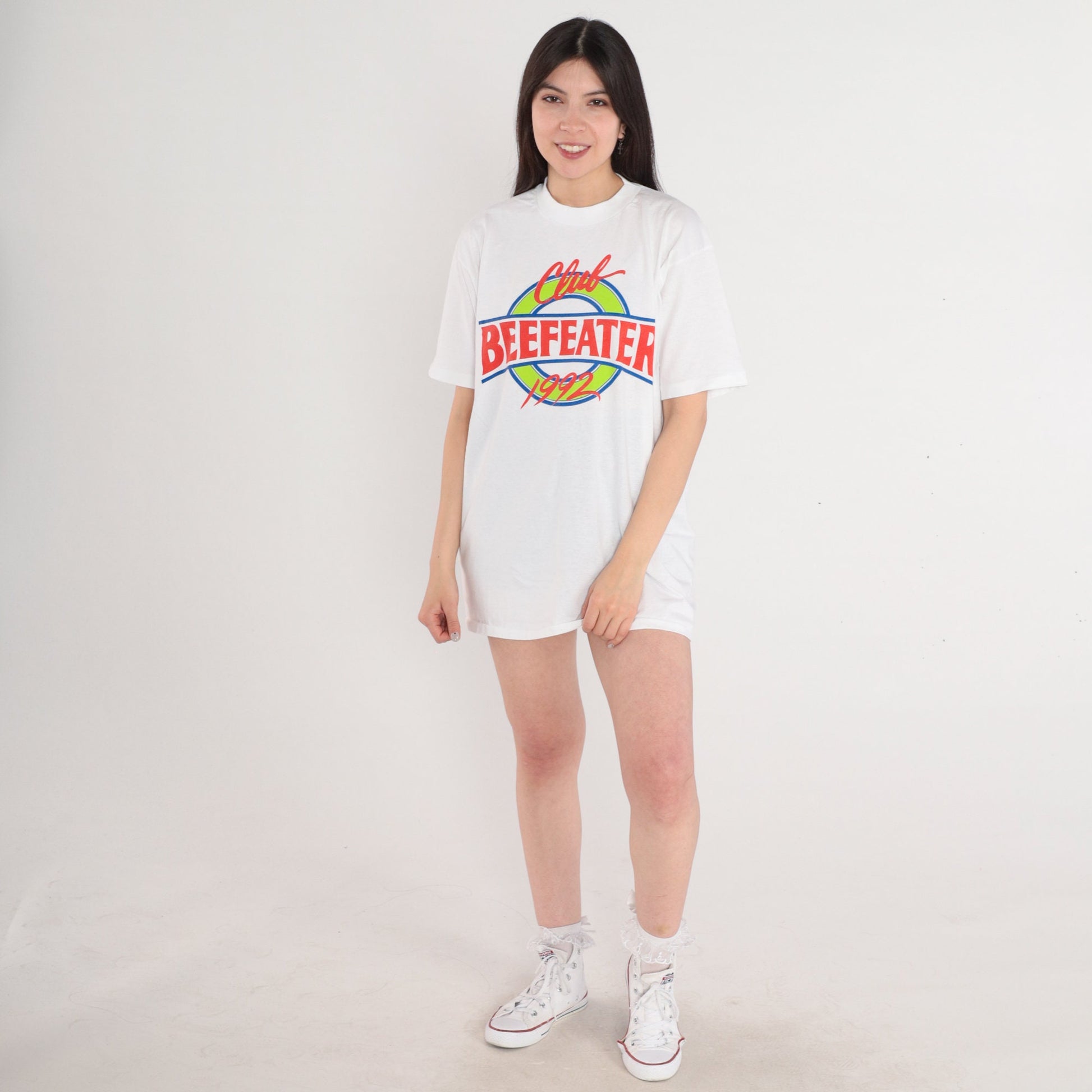 90s Beefeater Gin Club Graphic T-Shirt White Single Stitch Large