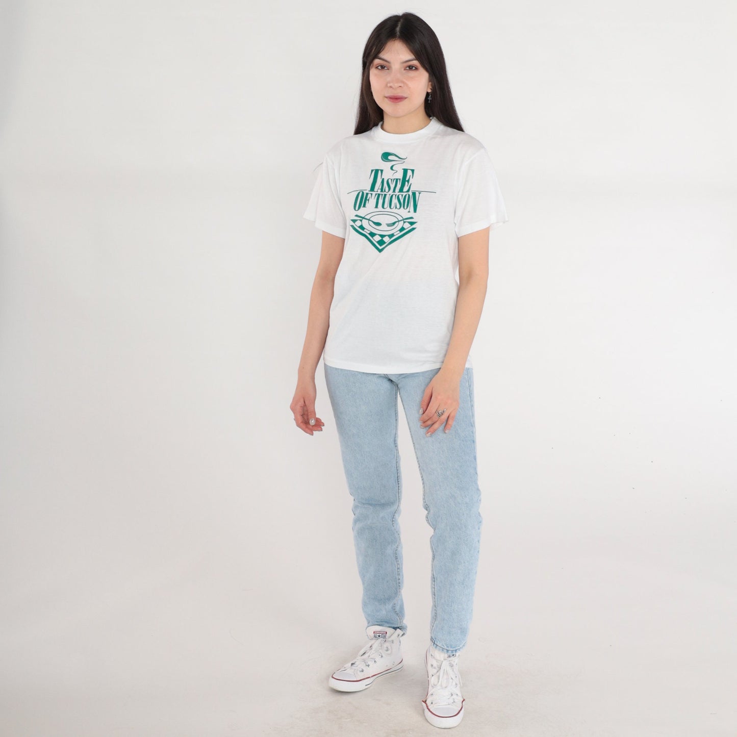 90s Taste of Tucson Arizona Graphic T-Shirt White Single Stitch Medium M