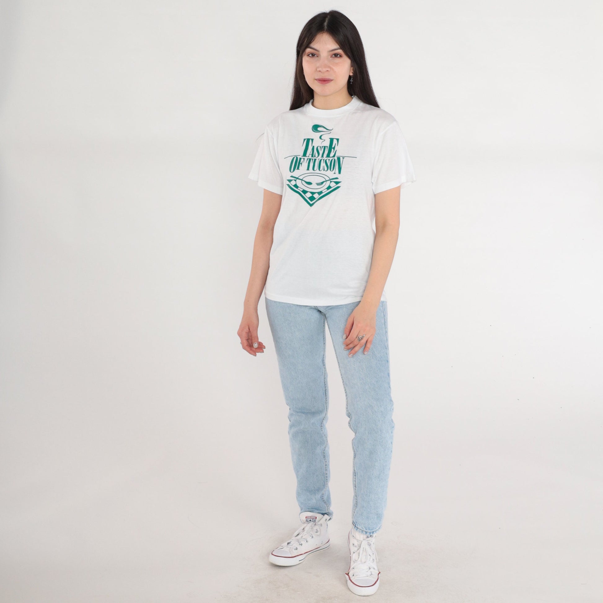 90s Taste of Tucson Arizona Graphic T-Shirt White Single Stitch Medium M