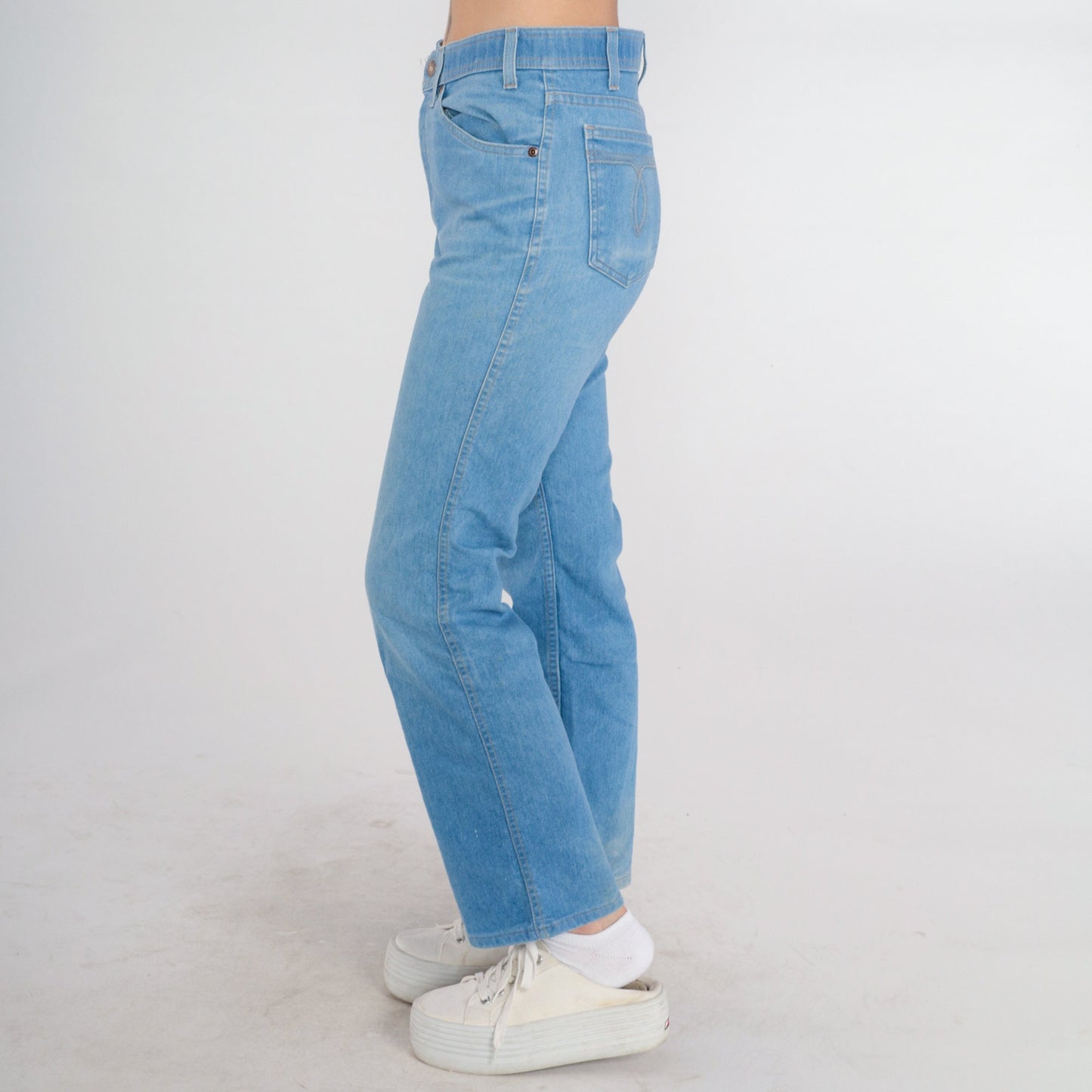 70s Levi's Bootcut Jeans Mid Rise Blue Denim Flared Medium
