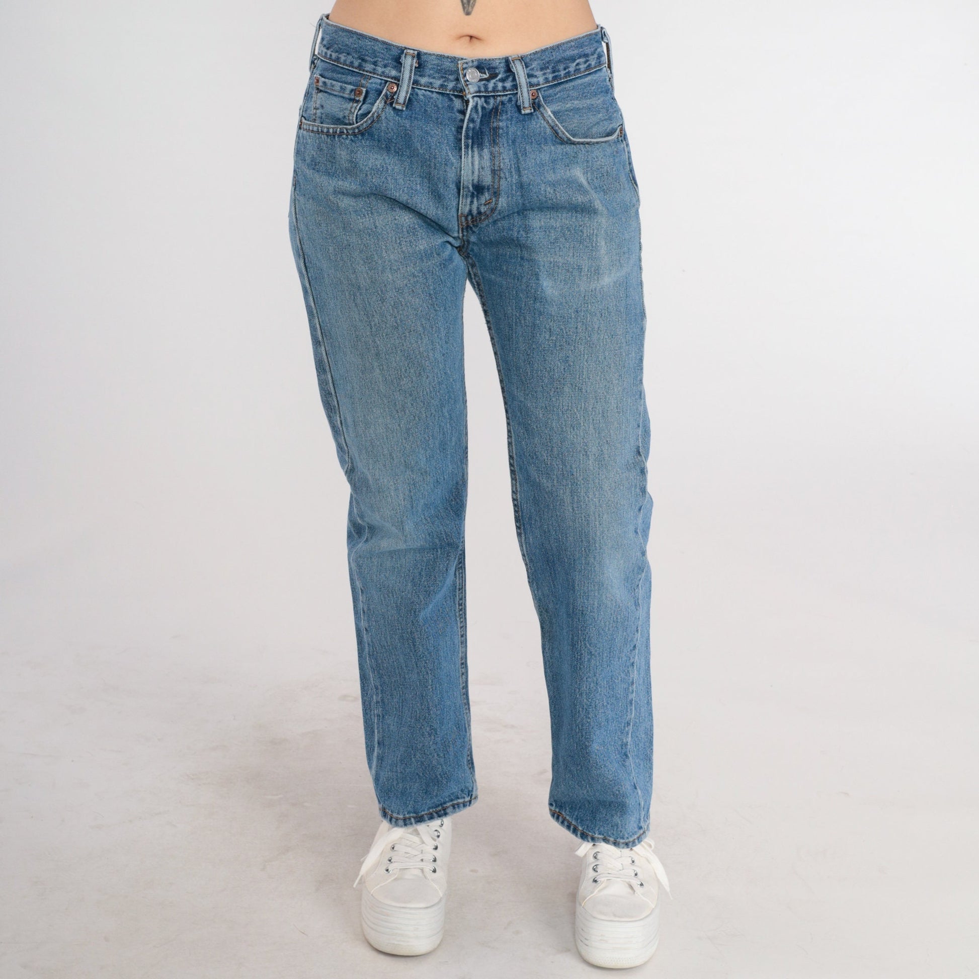 Y2K Levi's 505 Straight Leg Jeans Mid Rise Blue Denim Medium 30x30