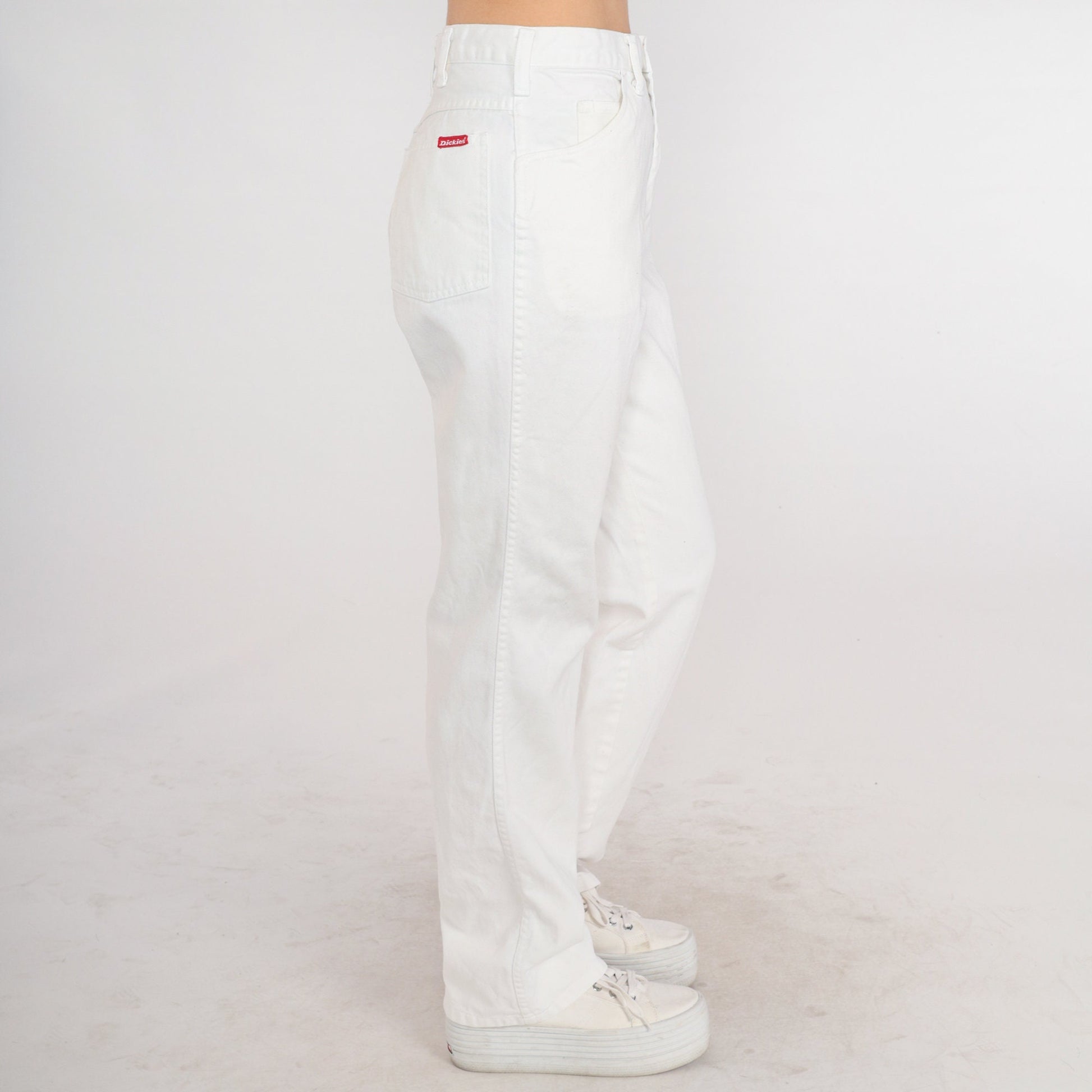 Dickies White Denim High Rise Straight Leg Jeans 00s Workwear Extra Large