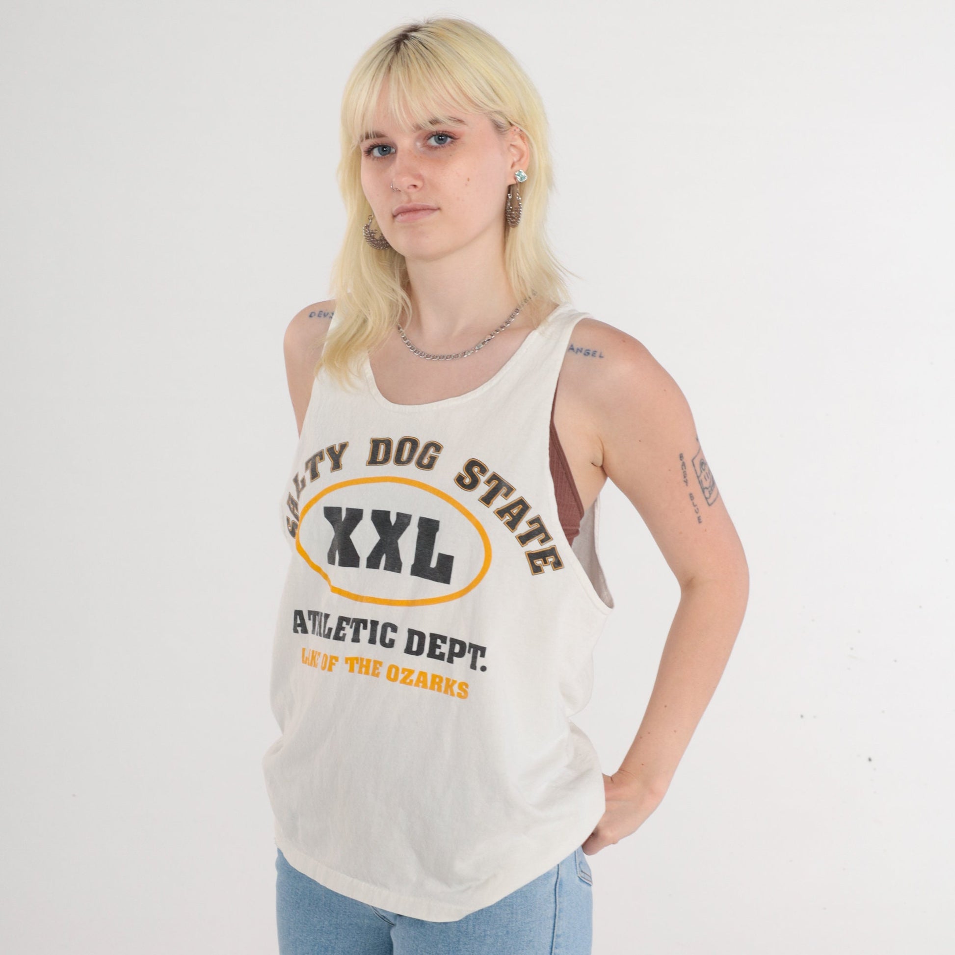 90s Salty Dog State Lake of the Ozarks Graphic Tank Top Cotton Medium