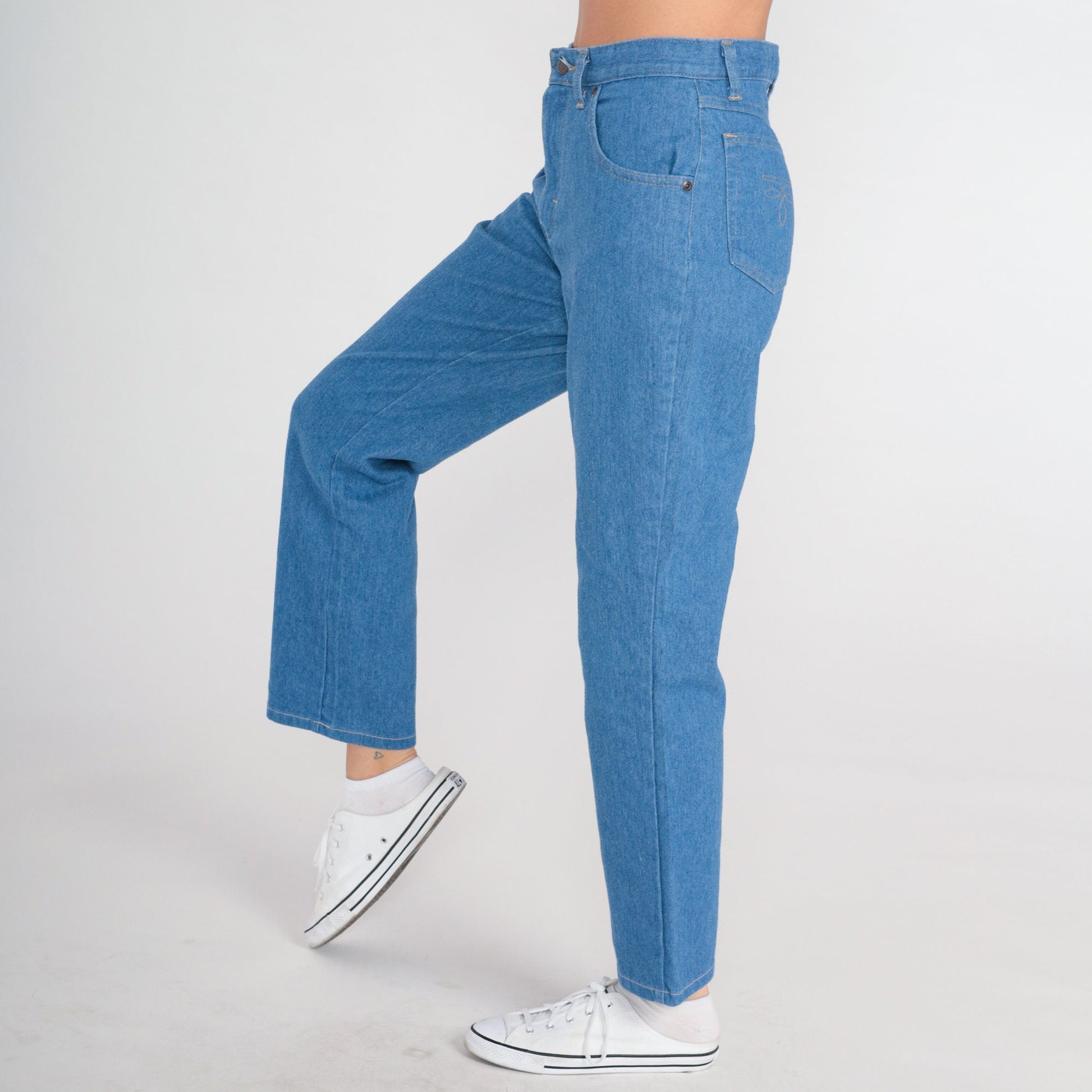 80s Sheplers High Rise Boot Cut Jeans Blue Denim Small S