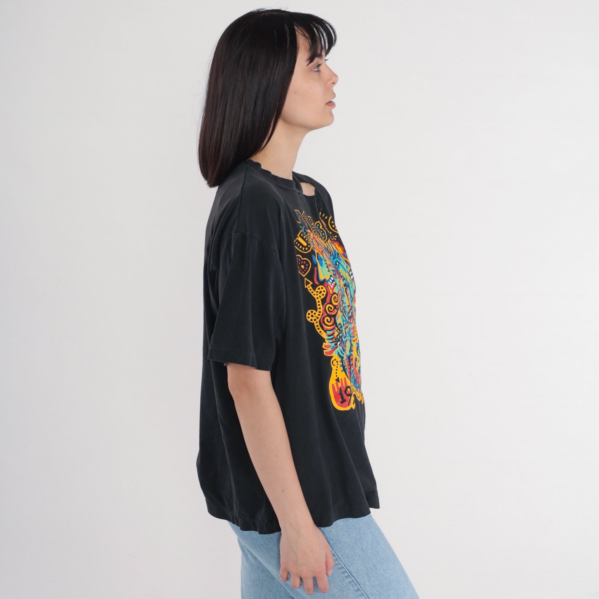 1991 Bumbershoot Seattle Music Festival T-Shirt Black Cotton Graphic Tee Large L