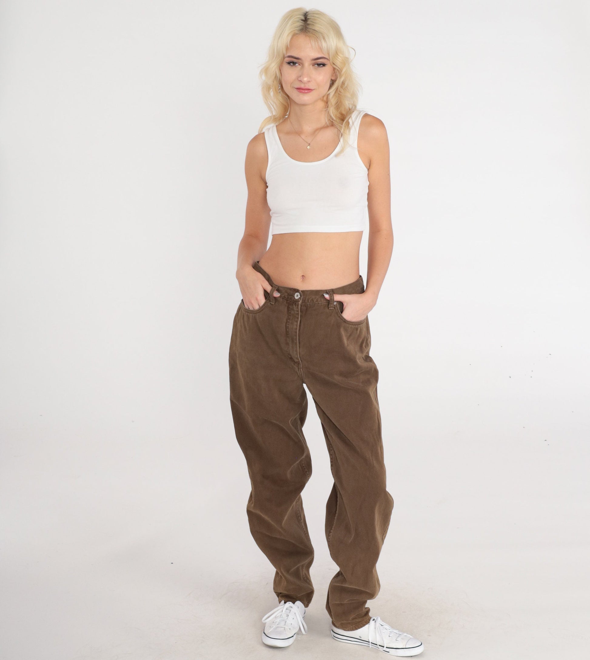 90s Ann Taylor Brown Mom Jeans High Rise Tapered Denim 12L