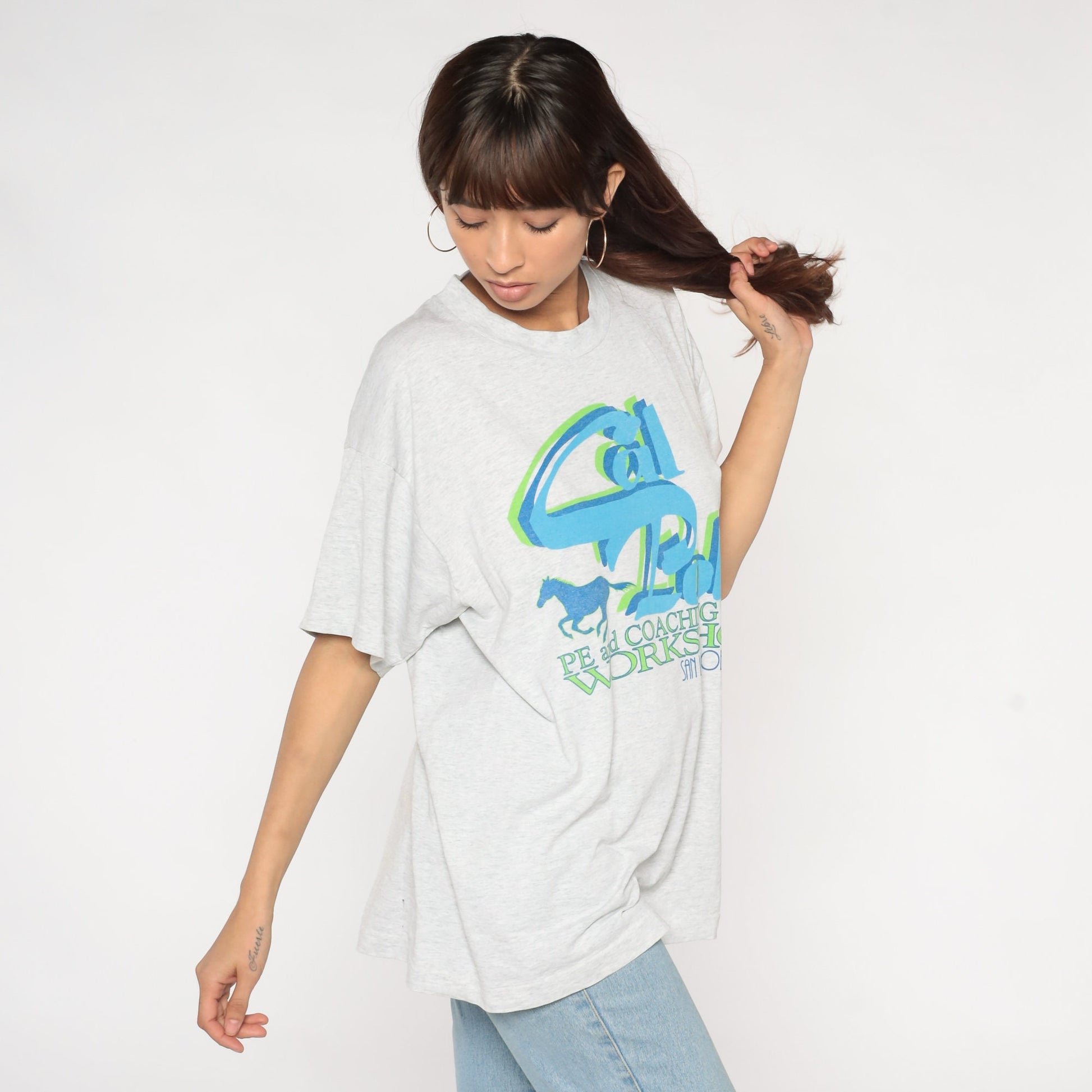 90s Cal Poly SLO Equestrian PE Workshop Graphic T-Shirt Single Stitch Extra Large