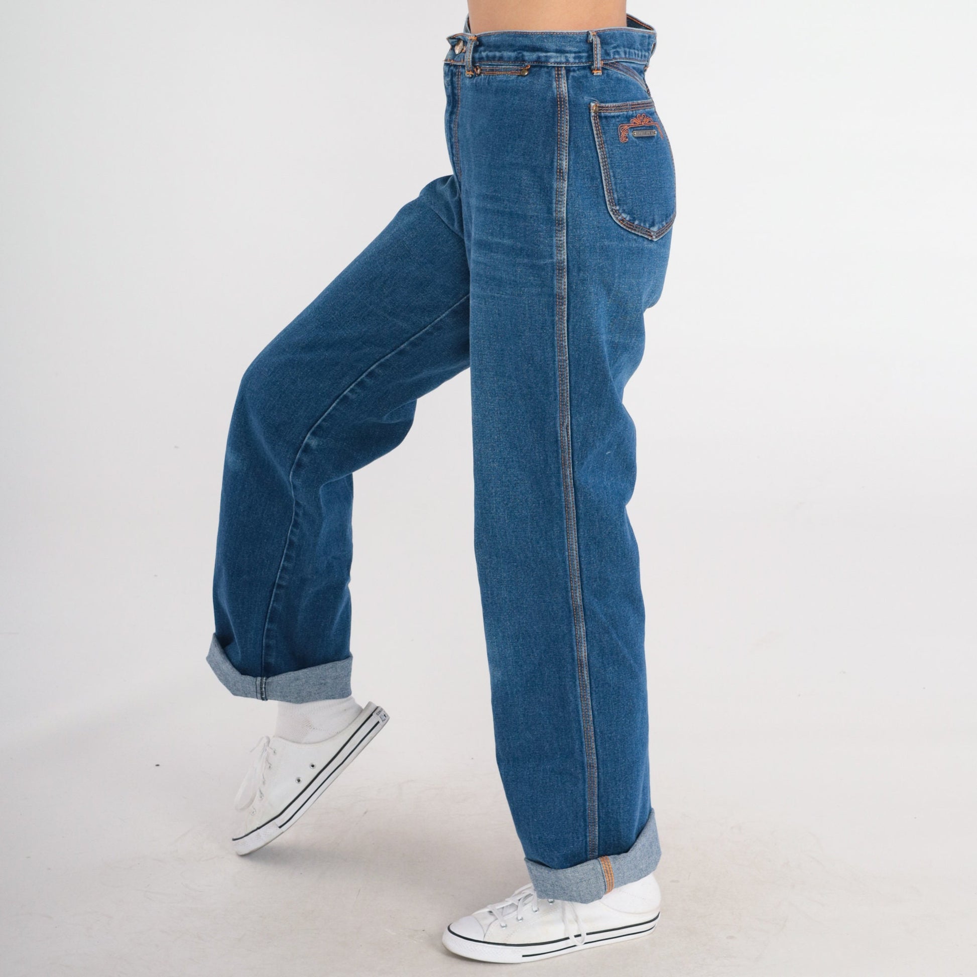 80s Brittana High Rise Boot Cut Jeans Blue Denim Small