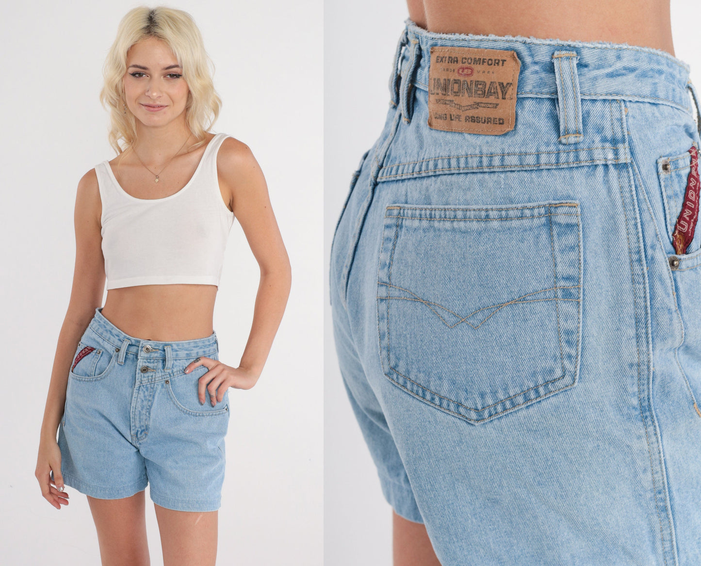 90s Union Bay High-Waisted Denim Shorts Blue Small S