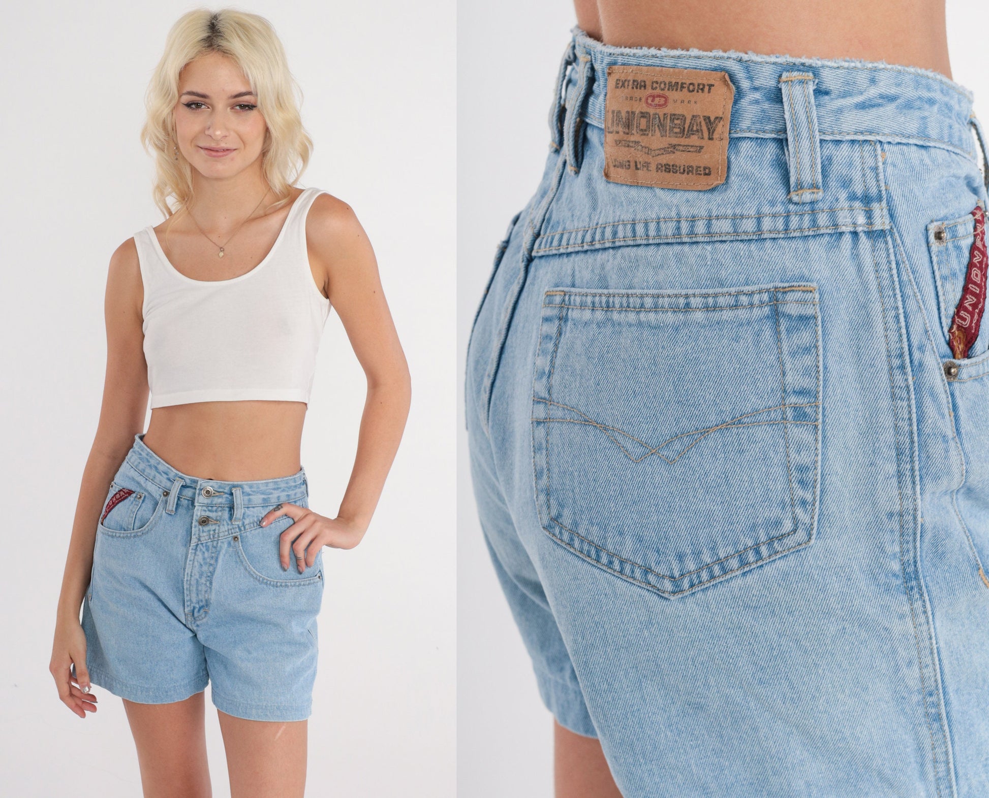 90s Union Bay High-Waisted Denim Shorts Blue Small S