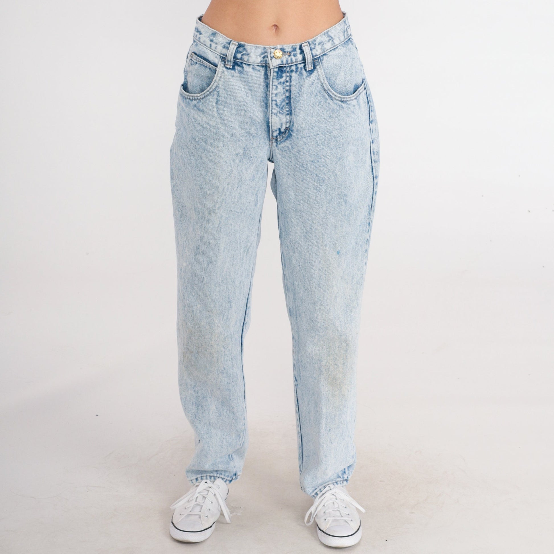 80s Calvin Klein Acid Wash Mom Jeans High Waist Tapered Denim Small