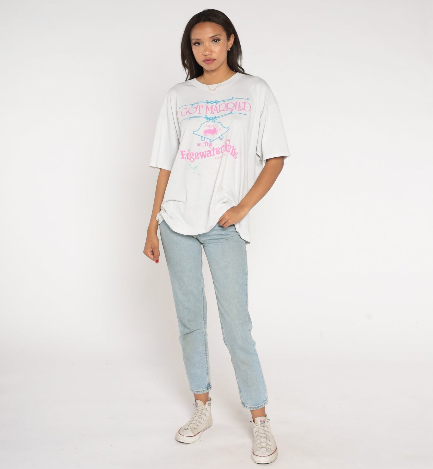 90s Edgewater Belle Steamboat Graphic T-Shirt Laughlin Nevada Wedding Tee Extra Large