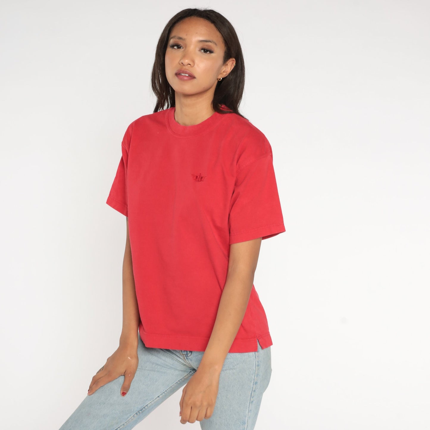 90s Dockers Red T-Shirt Embroidered Anchor Logo Cotton Tee Large