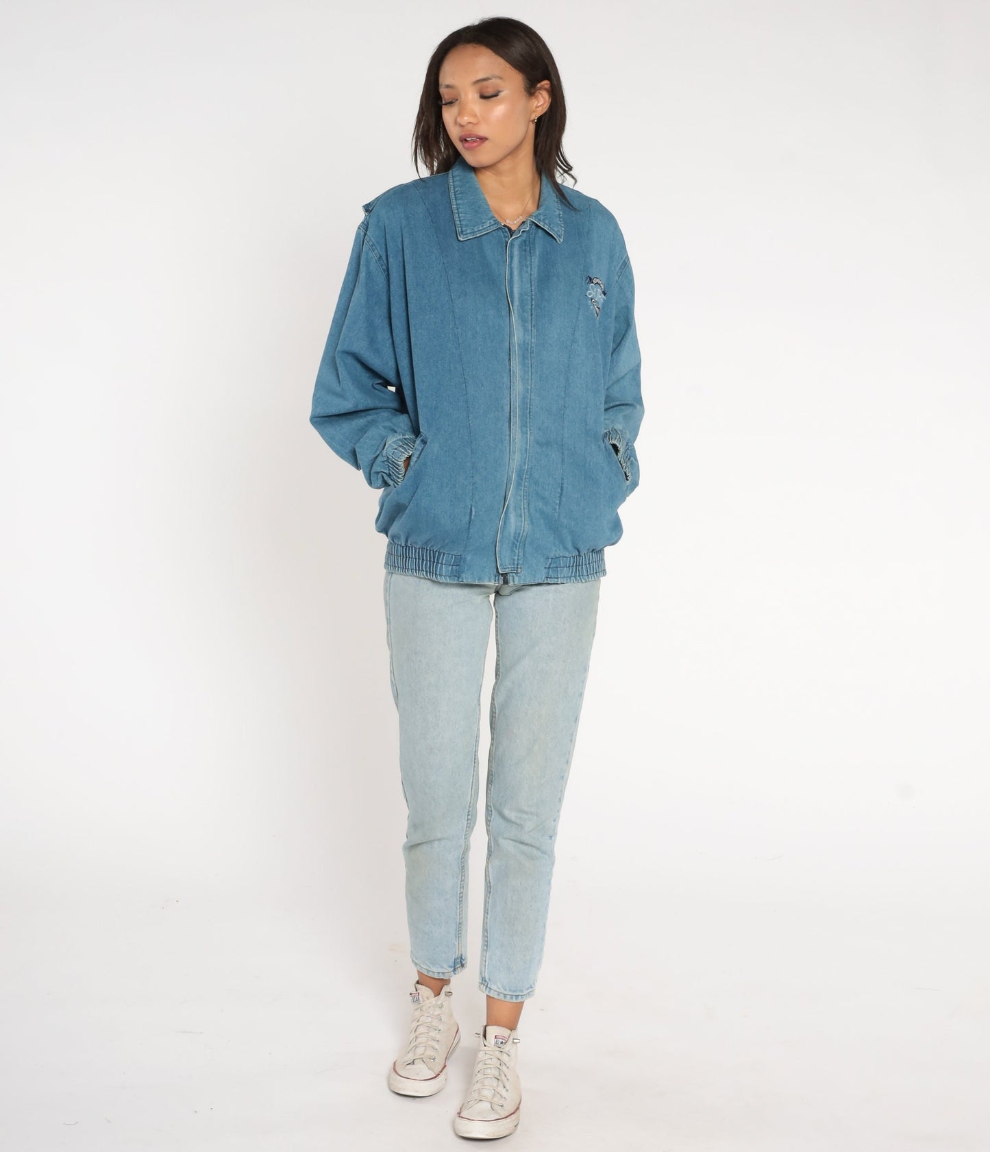 90s Newport Surf Company Blue Denim Zip Jacket Extra Large XL