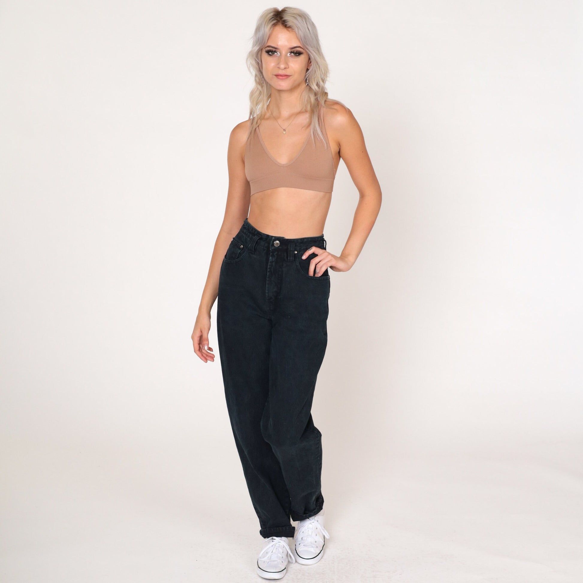 00s Union Bay Black High-Rise Tapered Mom Jeans Small S